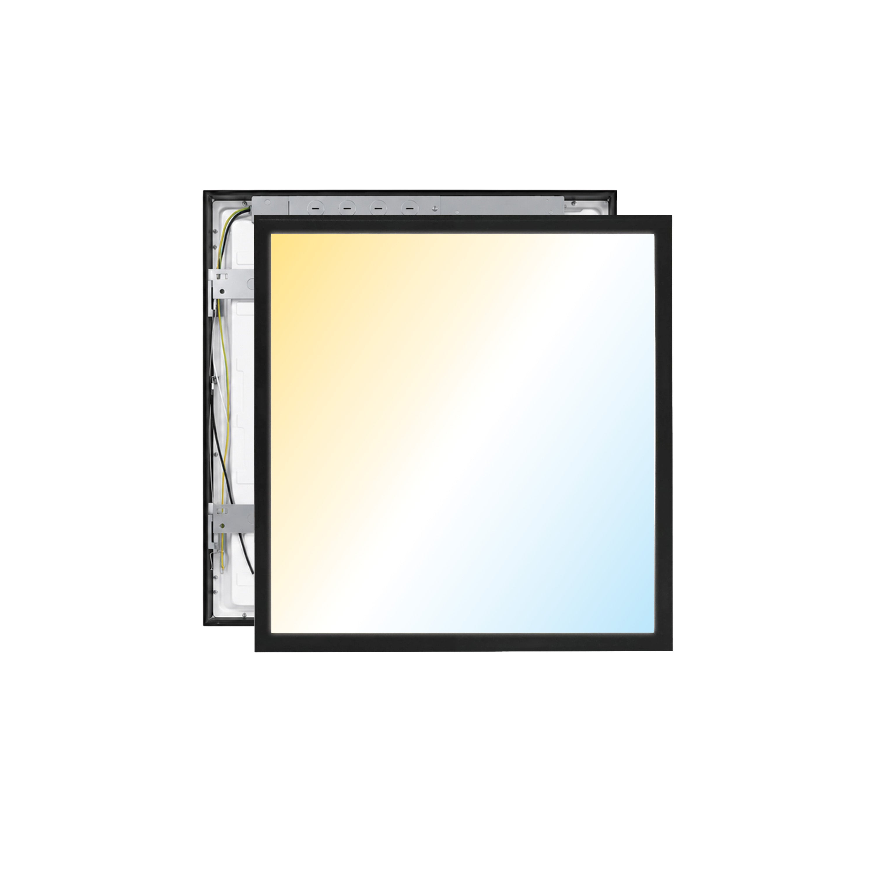 2 ft. x 2 ft. 4200 Lumen LED Flat Panel Ceiling Flush Mount Light, Black/White, 2-Pack