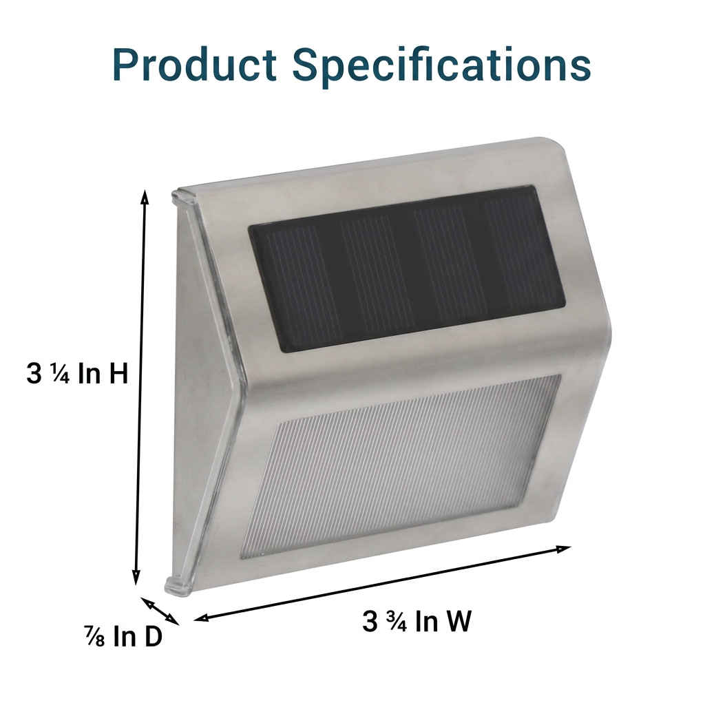 Solar-Powered LED Wedge Step Light Silver, 8-Pack