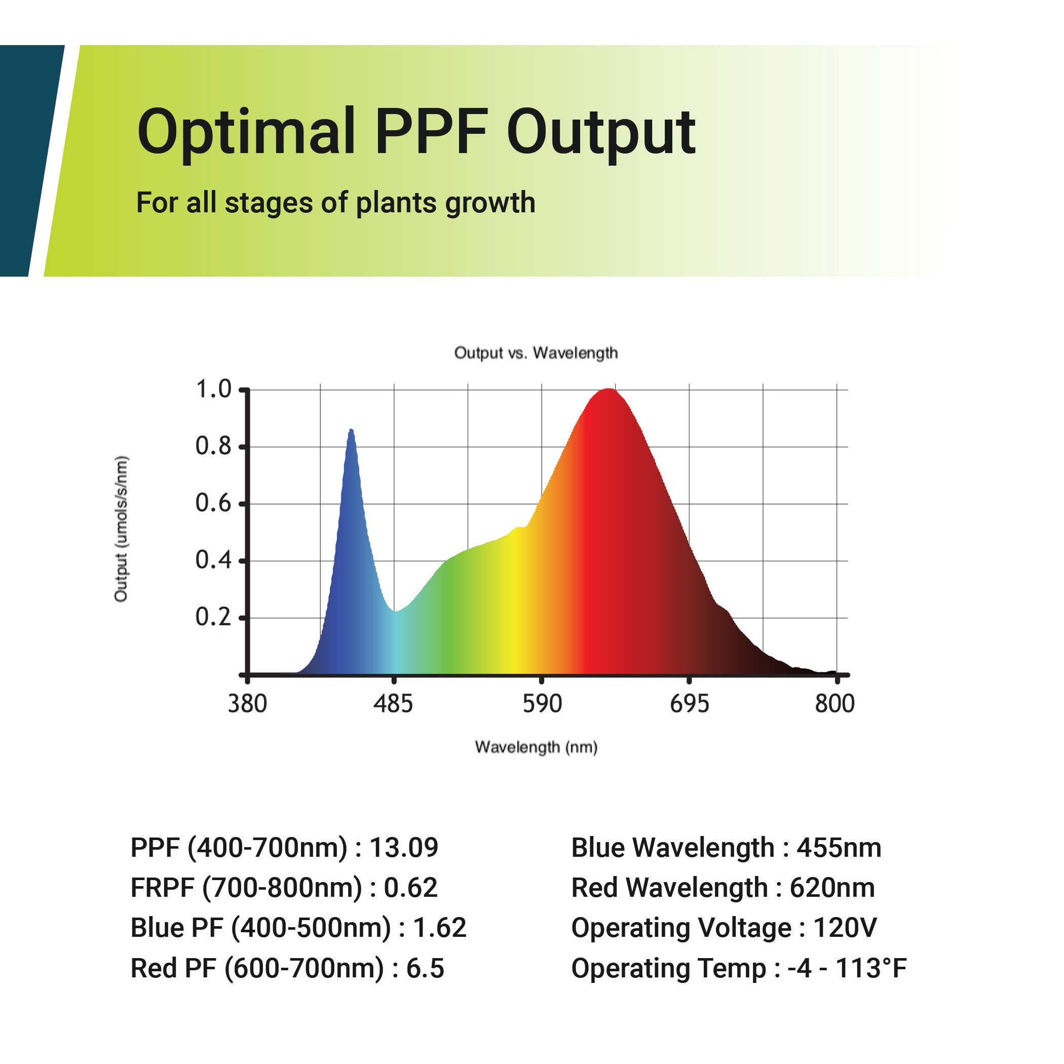 13.09 PPF 9-Watt LED Grow Light Bulb, Full Spectrum, E26