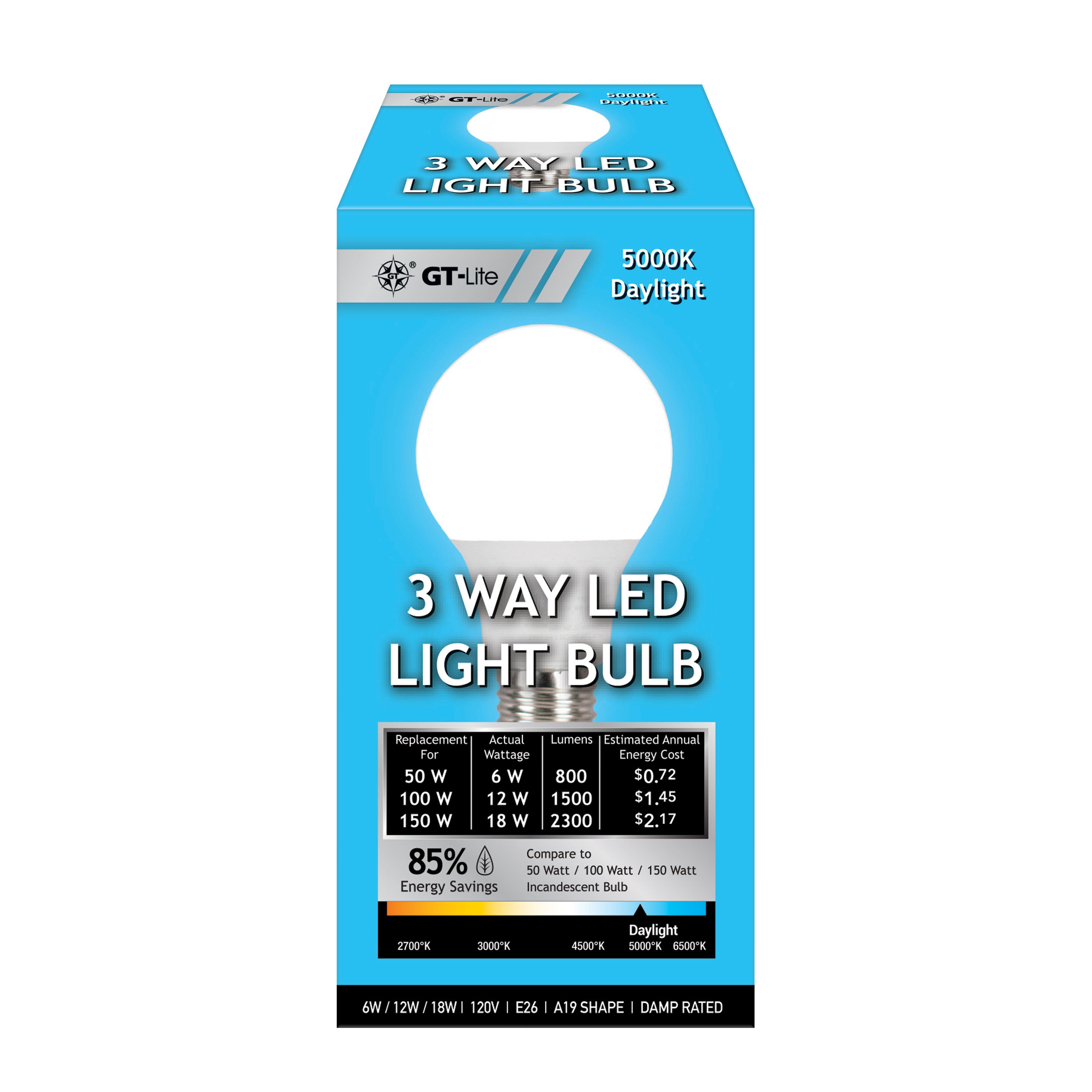 2300 Lumen LED A19 3-Way Bulb, 50/100/150-Watt Equivalent E26