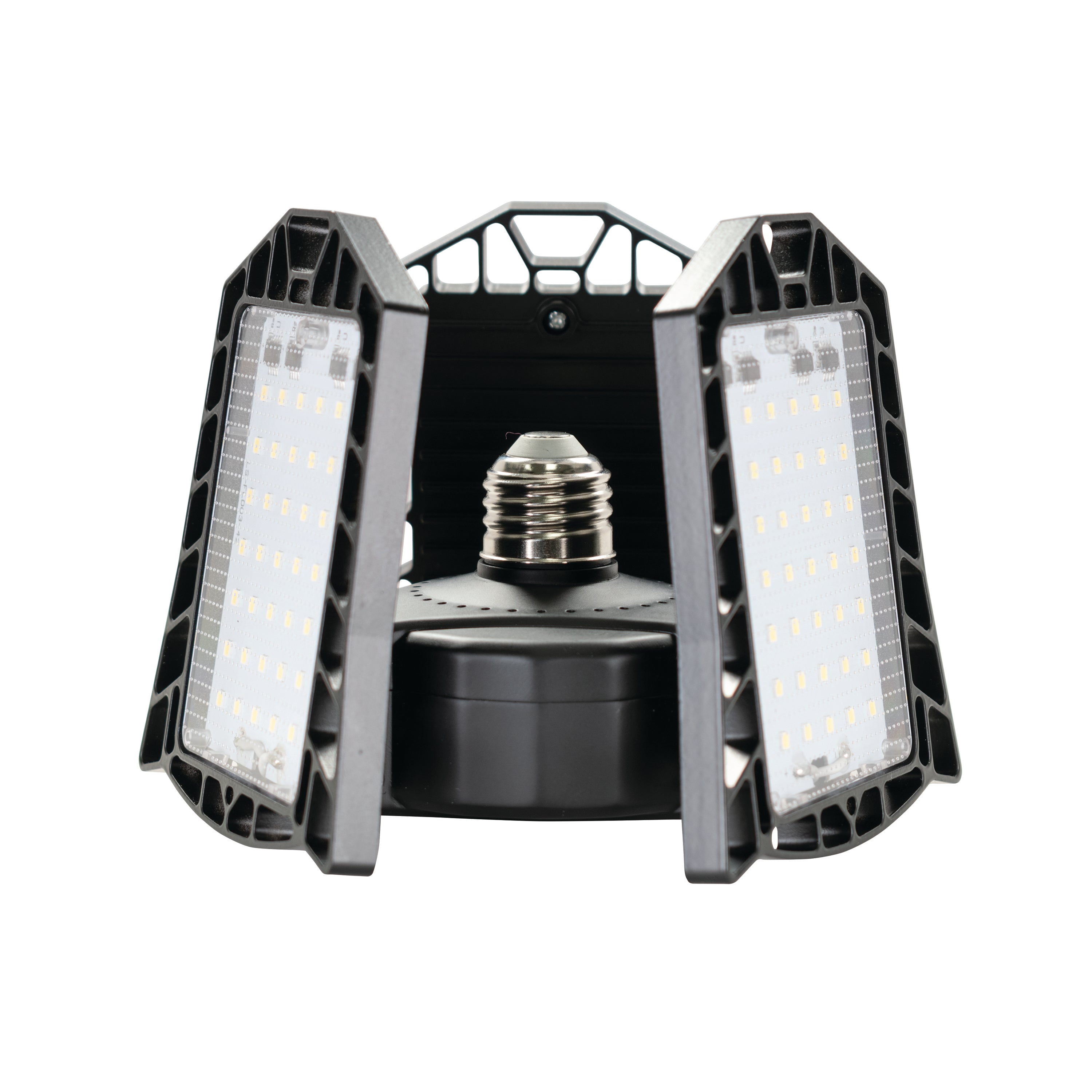 90-Watt 10,000 Lumen LED Garage Light. Adjustable 3-Panel Bulb, 500-Watt Equivalent, 5000K Daylight, E26