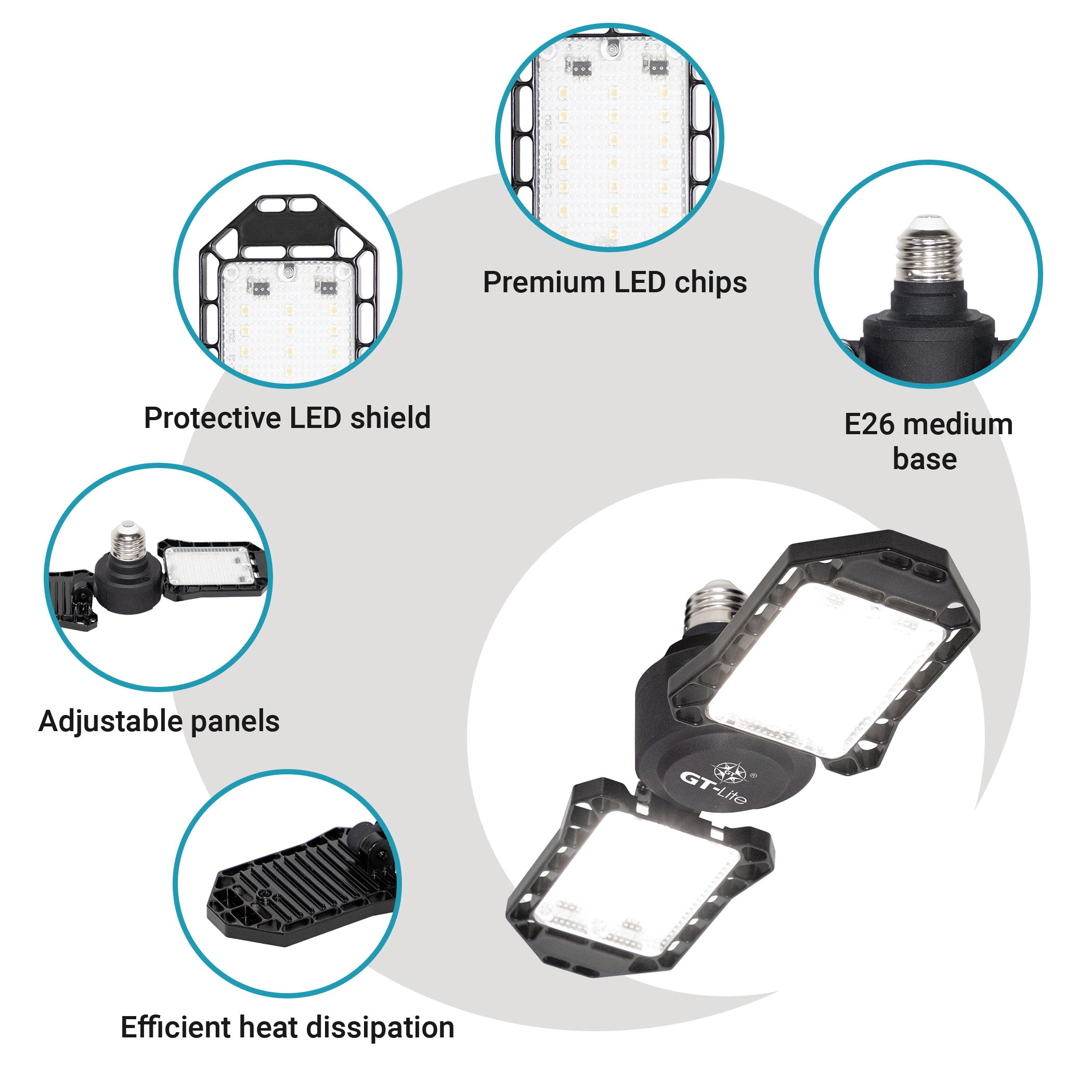 GT-Lite Adjustable 2-Panel LED Light
