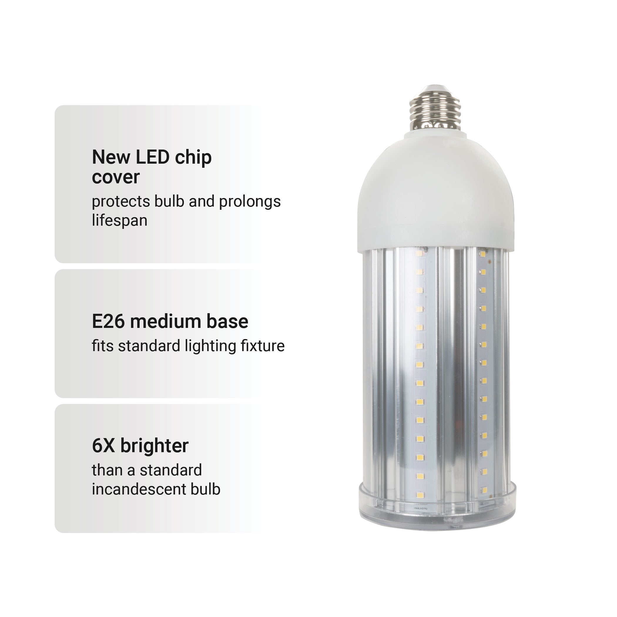 5000 Lumen LED Corn Cob Bulb, 50-Watt, 300-Watt Equivalent, 5000K Daylight, E26