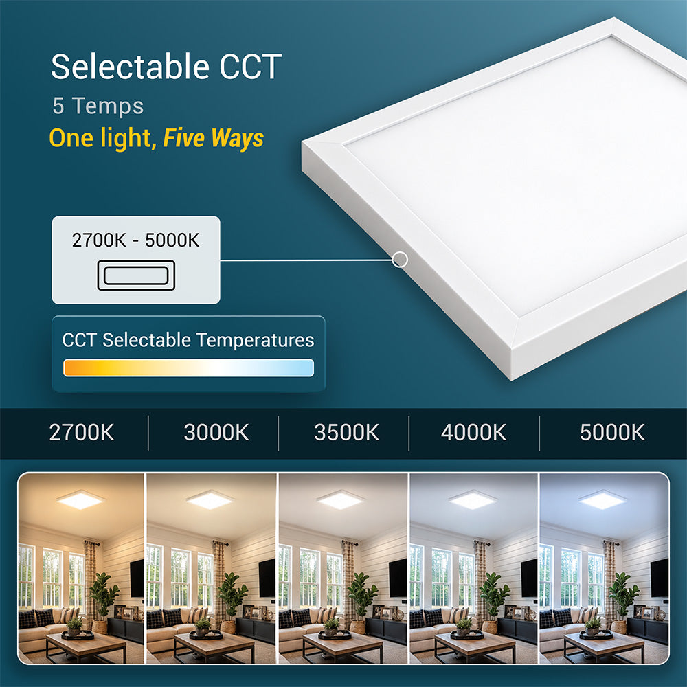 12" x 12" 1300 Lumen Integrated LED Flat Panel Light, 4-Pack