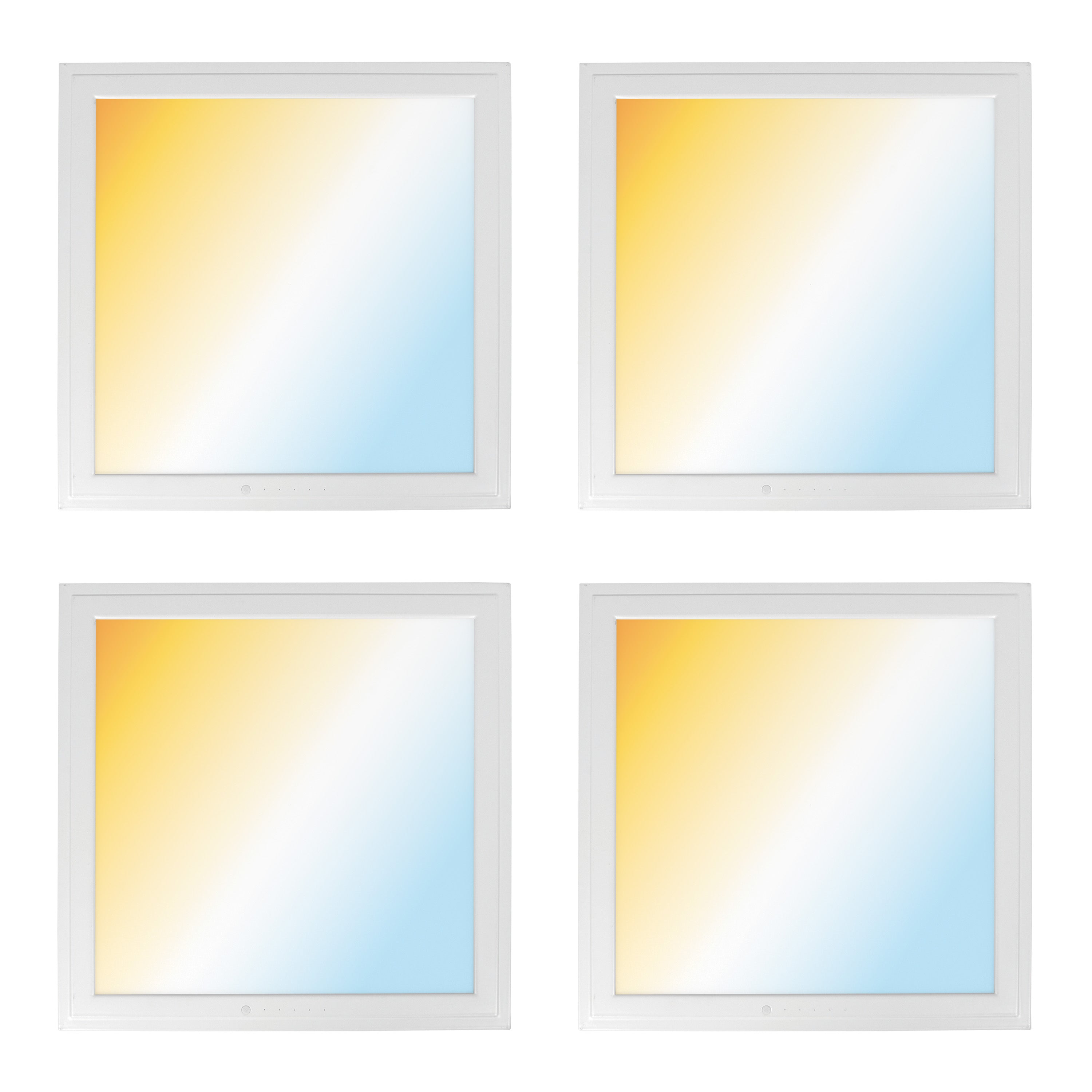 12" x 12" 1320 Lumen Integrated LED Flat Panel Light, White Trim Set, 4-Pack