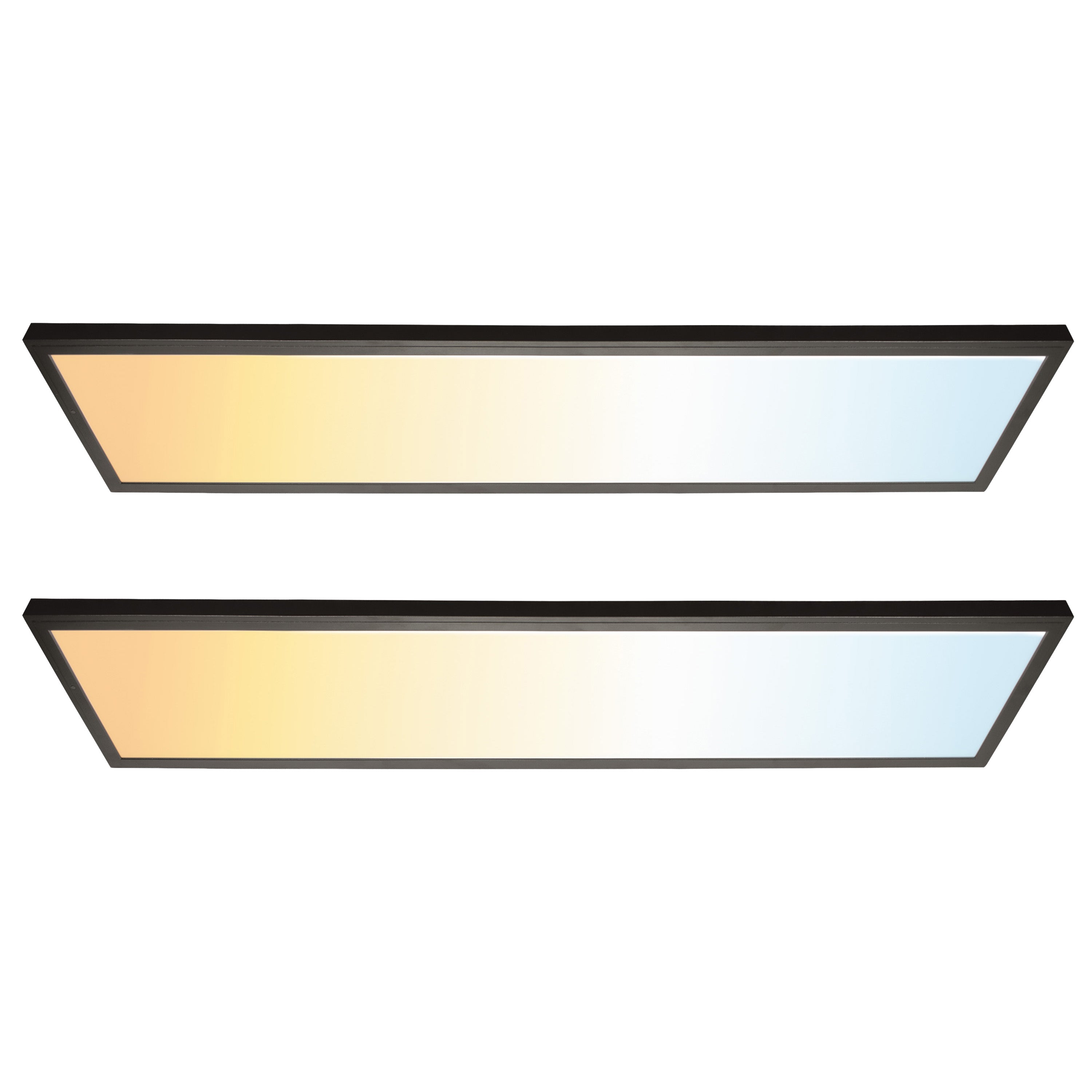 1 ft. x 4 ft. 4300 Lumen LED Flat Panel Light 5CCT, Bronze Trim, 2-Pack
