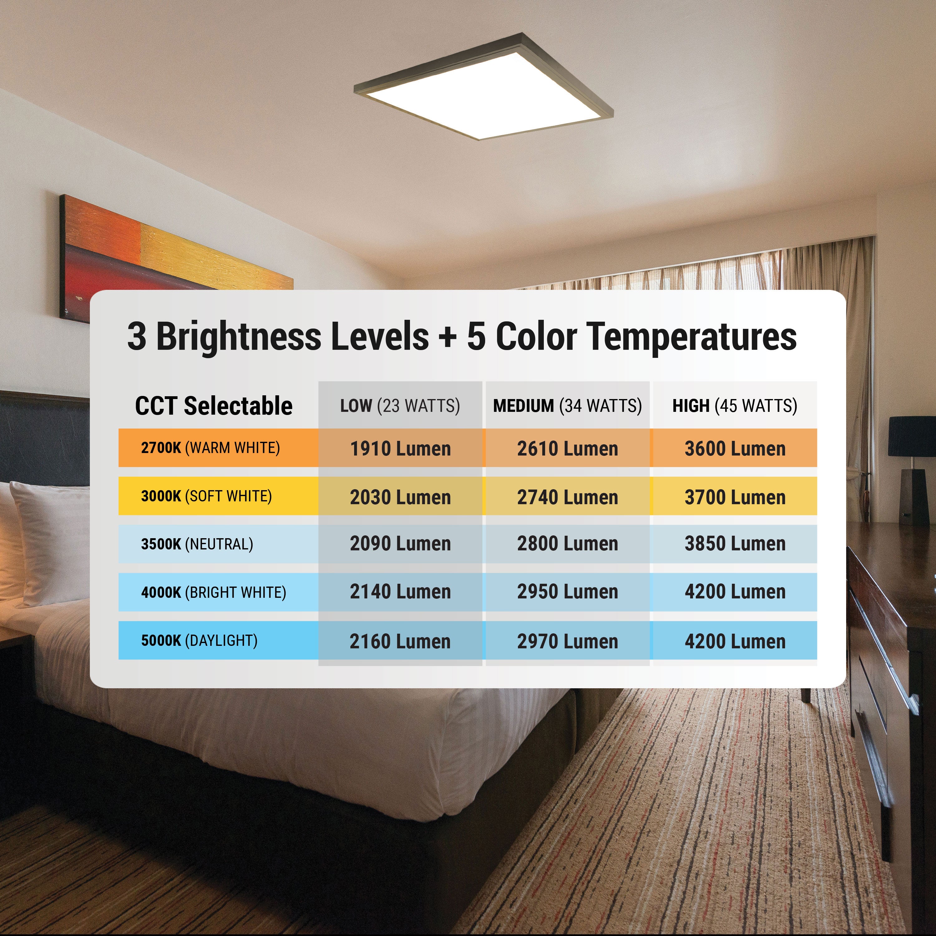 2 ft. x 2 ft. 4200 Lumen LED Flat Panel Ceiling Flush Mount Light, Black/White, 2-Pack