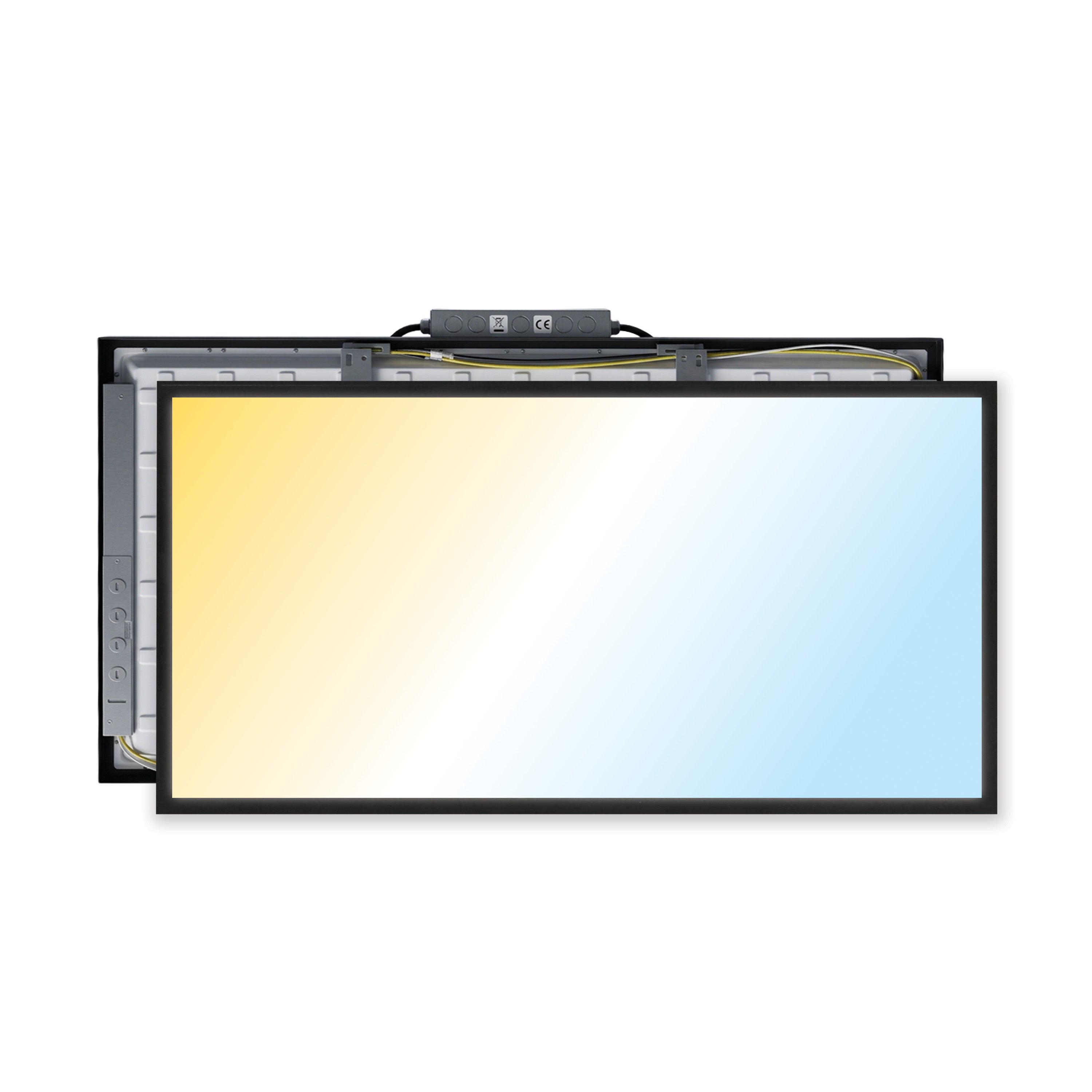 2 ft. x 4 ft. Black 5500 Lumen 3 Power Level LED Flat Panel Light 5CCT, Black/White, 2-Pack