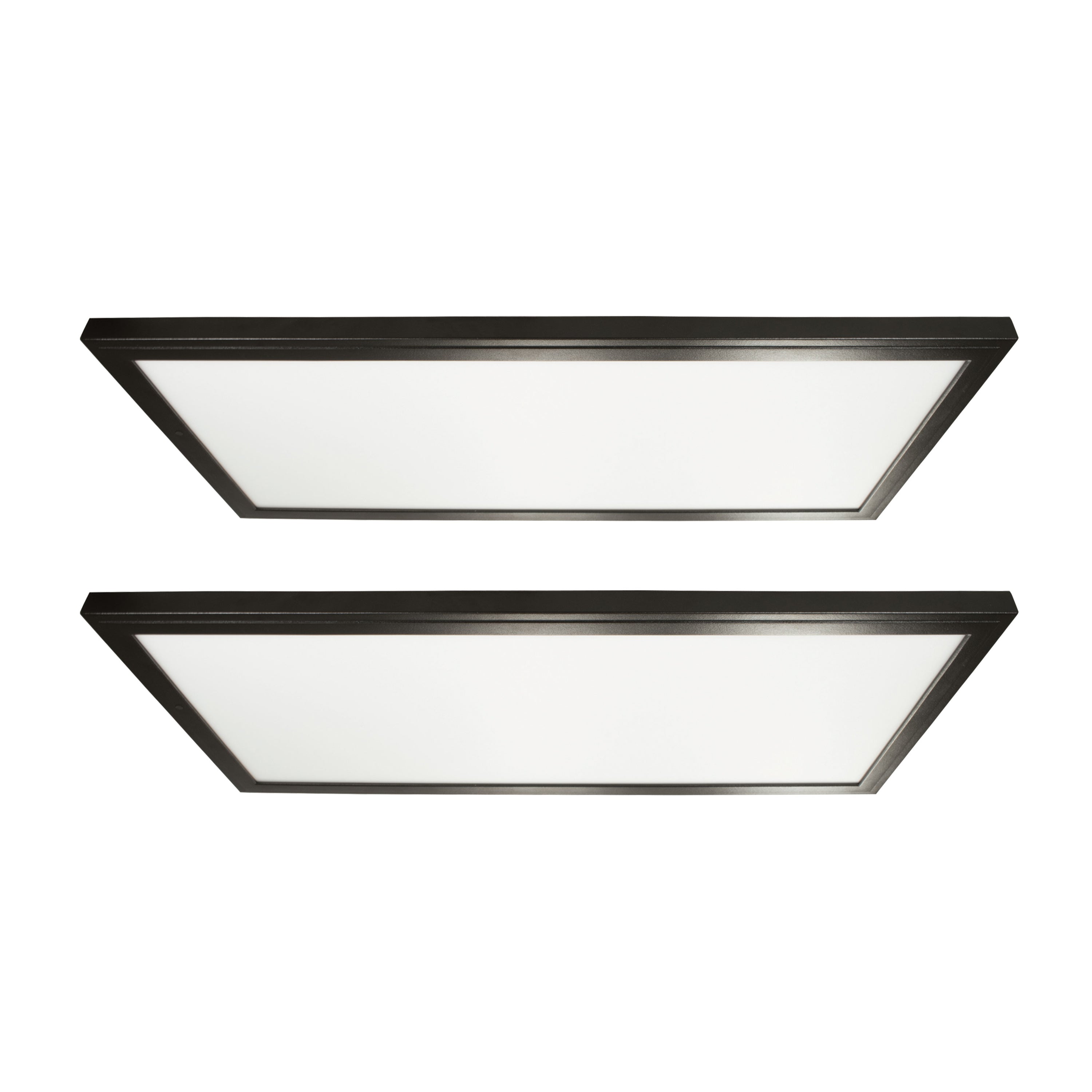 1 ft. x 2 ft. 2550 Lumen LED Flat Panel Light, Bronze/Black/White, 2-Pack