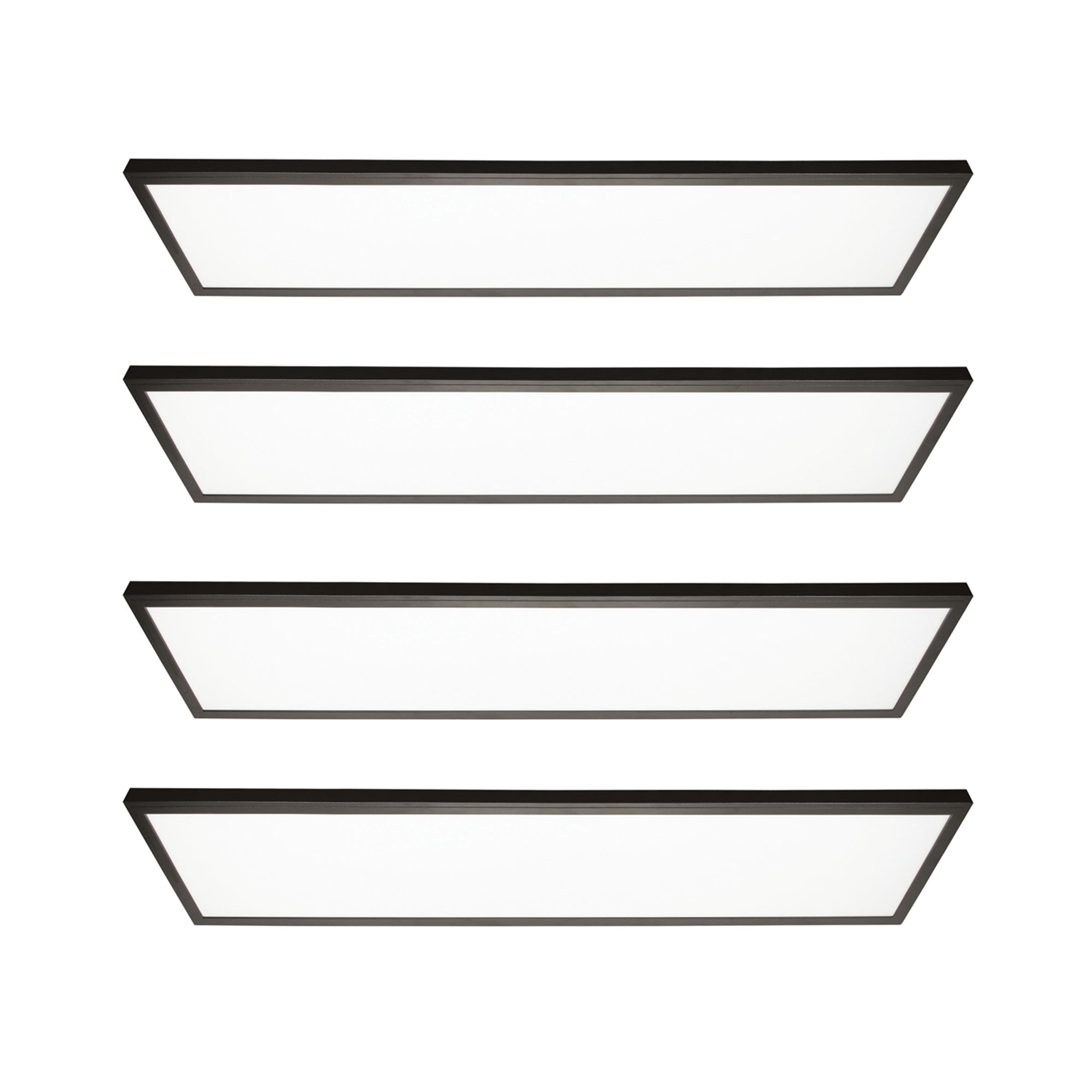 1 ft. x 4 ft. 4500 Lumen 3 Level Dimmable Brightness LED Flat Panel Light 5CCT, Black/White, 4-Pack