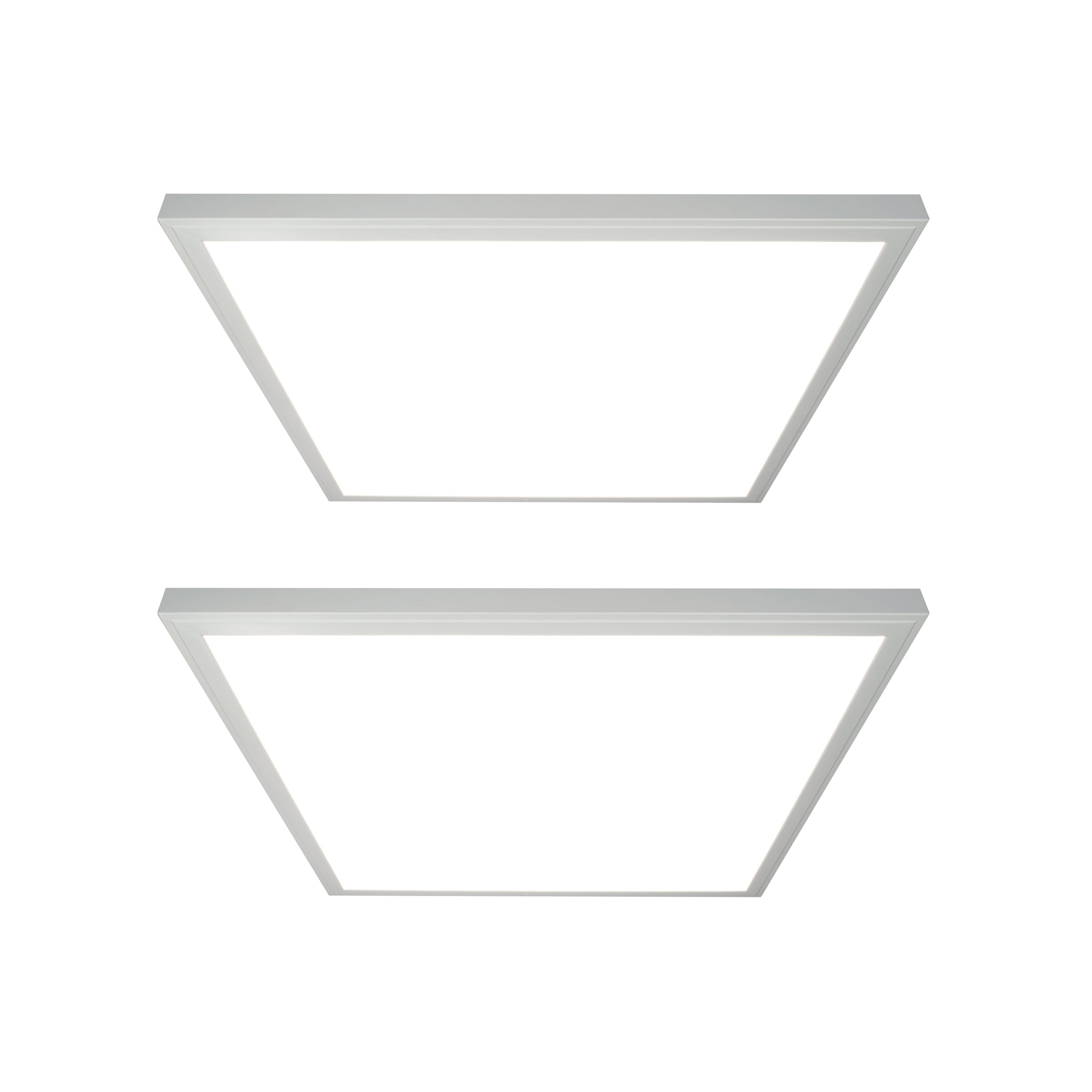 2 ft. x 2 ft. 4200 Lumen LED Flat Panel Ceiling Flush Mount Light, Black/White, 2-Pack