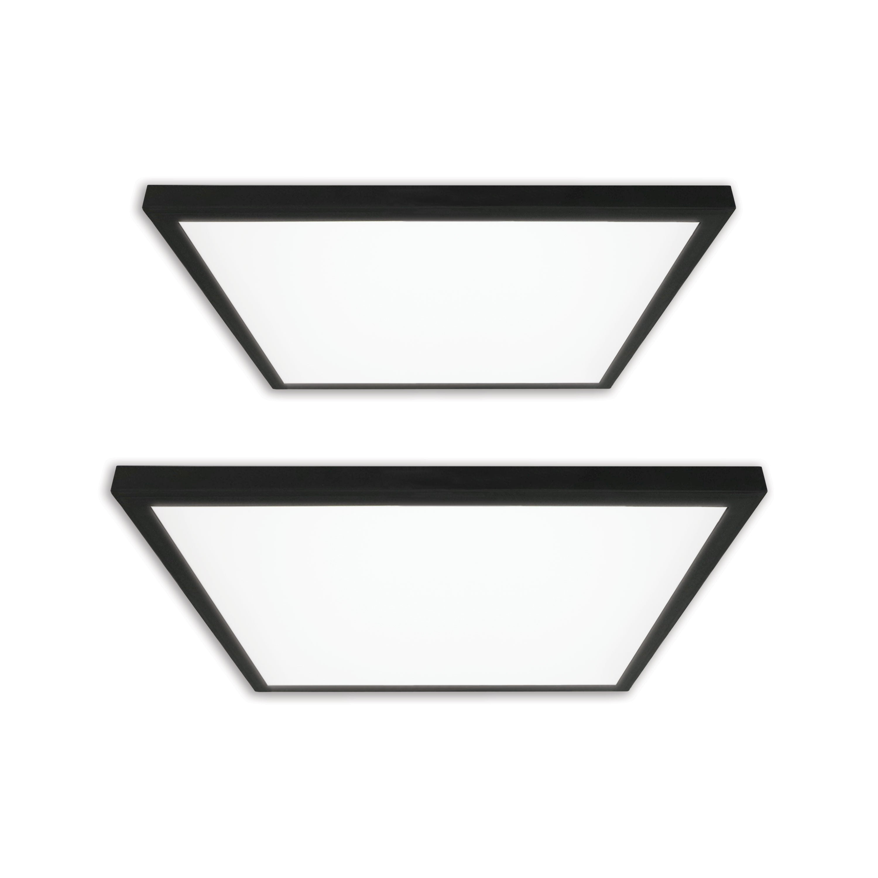 2 ft. x 2 ft. 4200 Lumen LED Flat Panel Ceiling Flush Mount Light, Black/White, 2-Pack