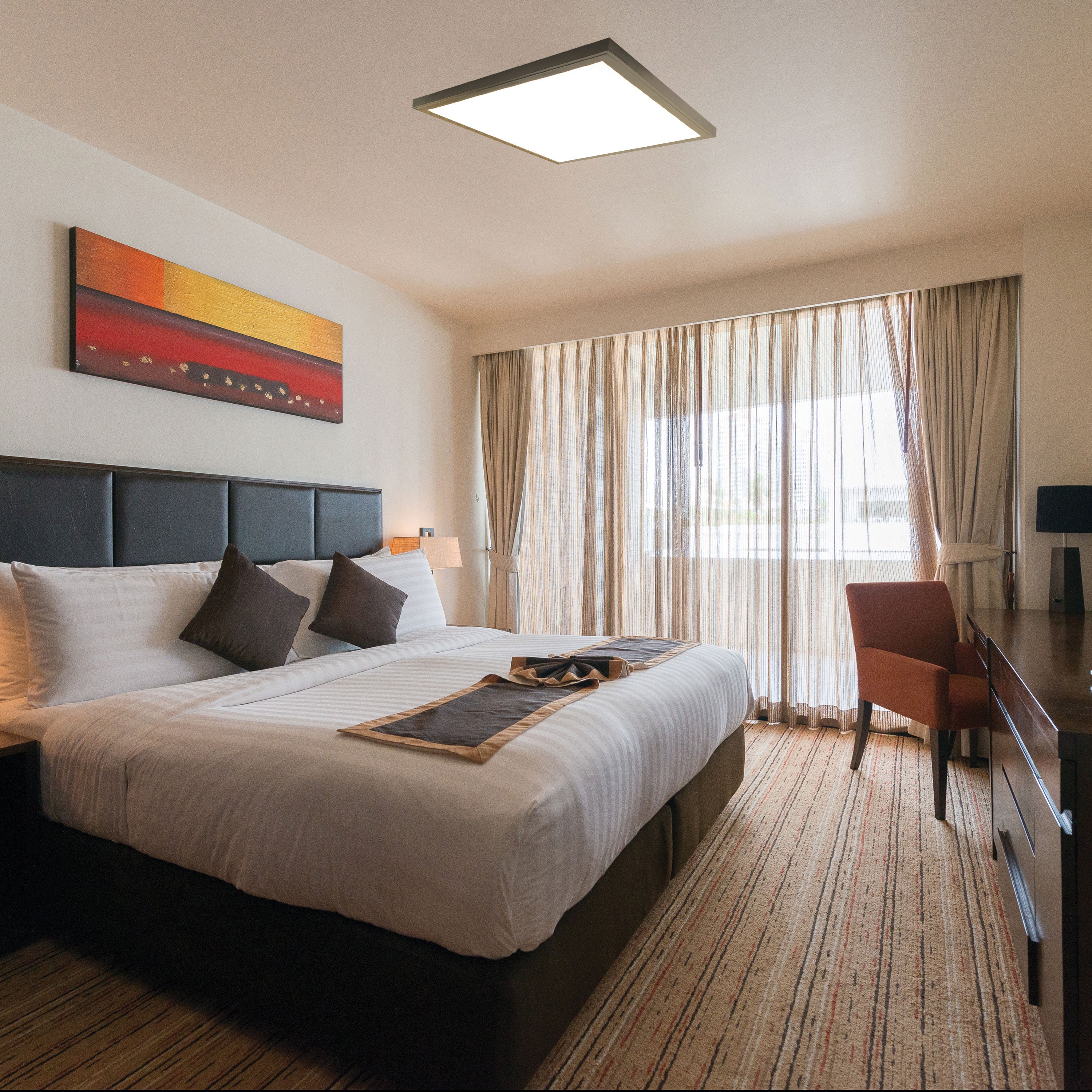 2 ft. x 2 ft. 4200 Lumen LED Flat Panel Ceiling Flush Mount Light, Black/White, 2-Pack