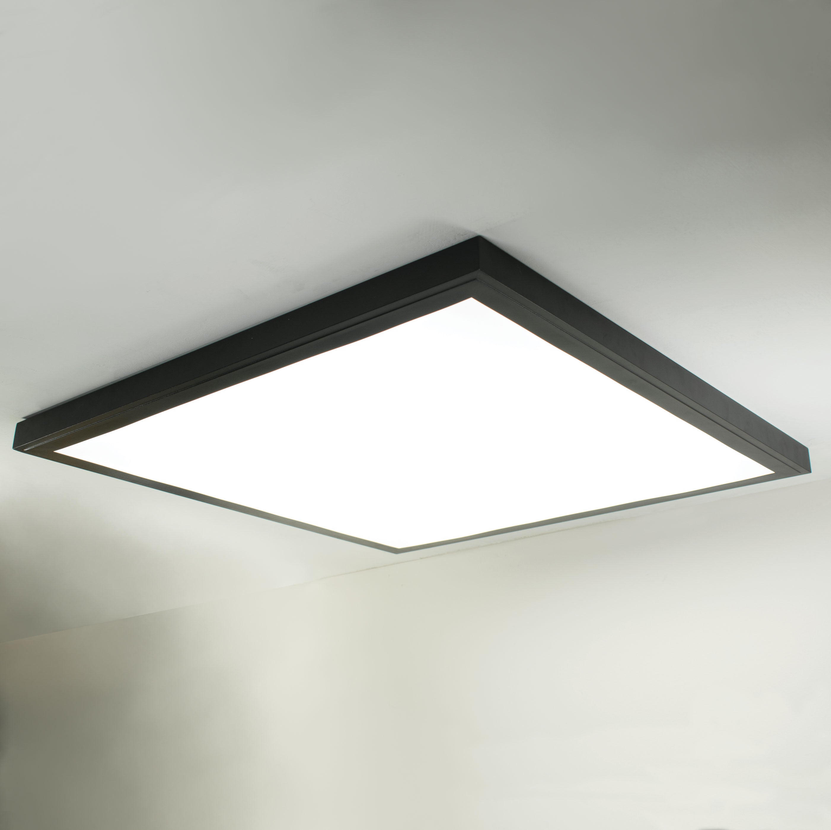 2 ft. x 2 ft. SMART-App Controlled, LED 4200 Lumen Flat Panel Light, Black Trim, 2-Pack – Apple iOS Only