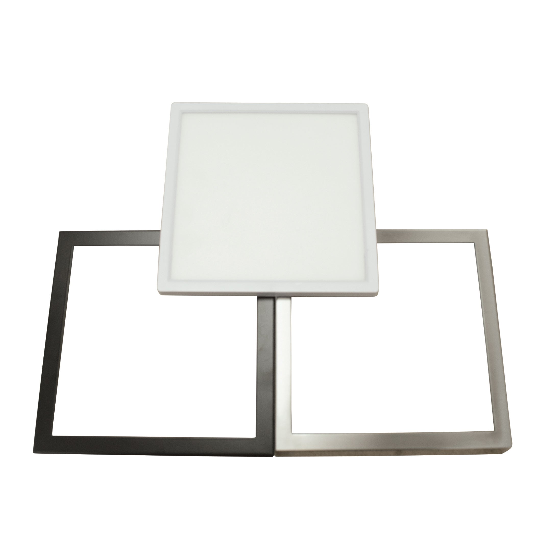 7.5" x 7.5" Square Flat Panel 1000 Lumen LED Light 5CCT White, Black and Nickel Trim Set, 6-Pack