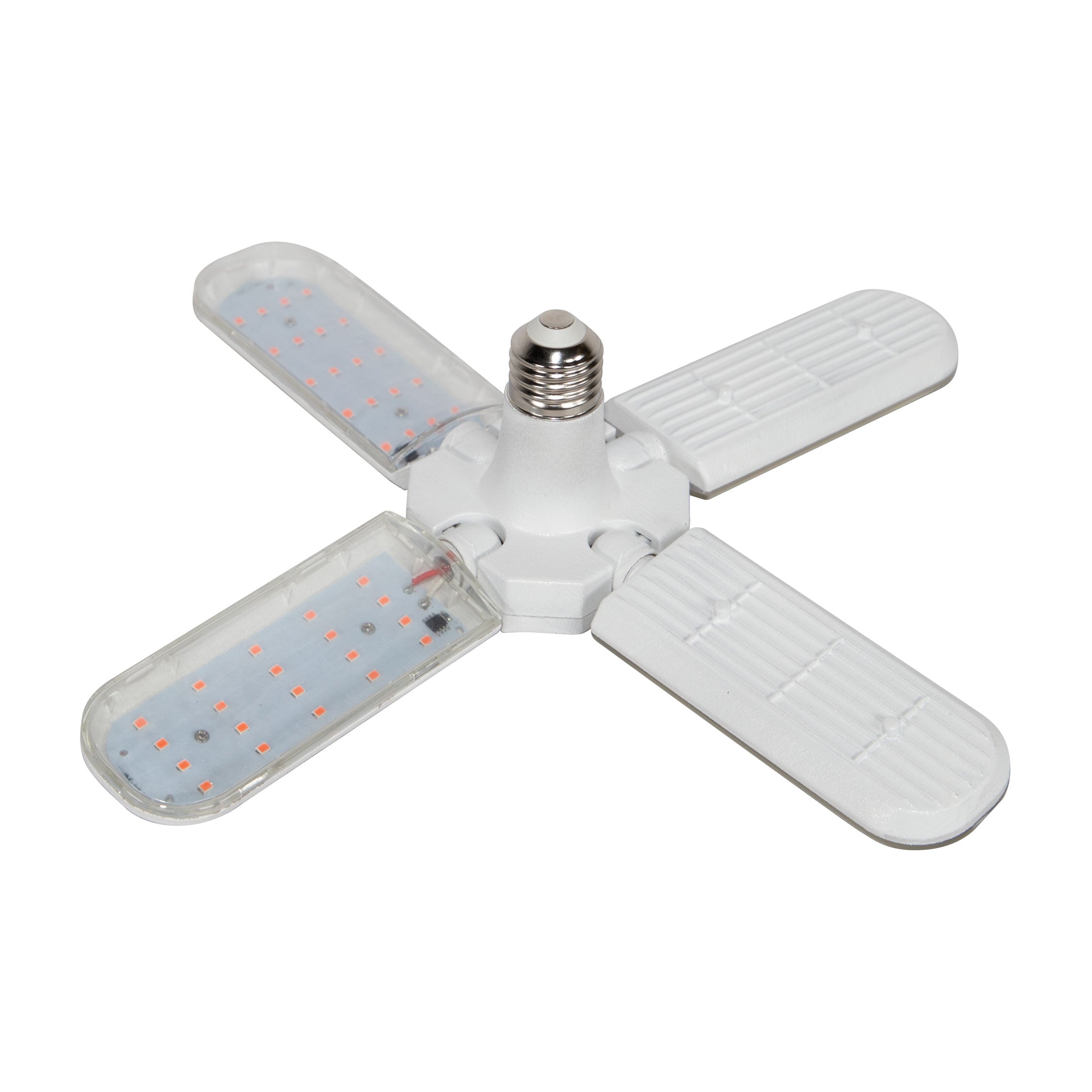 40.1 PPF 27-Watt Adjustable 4-Panel LED Grow Light Bulb, E26