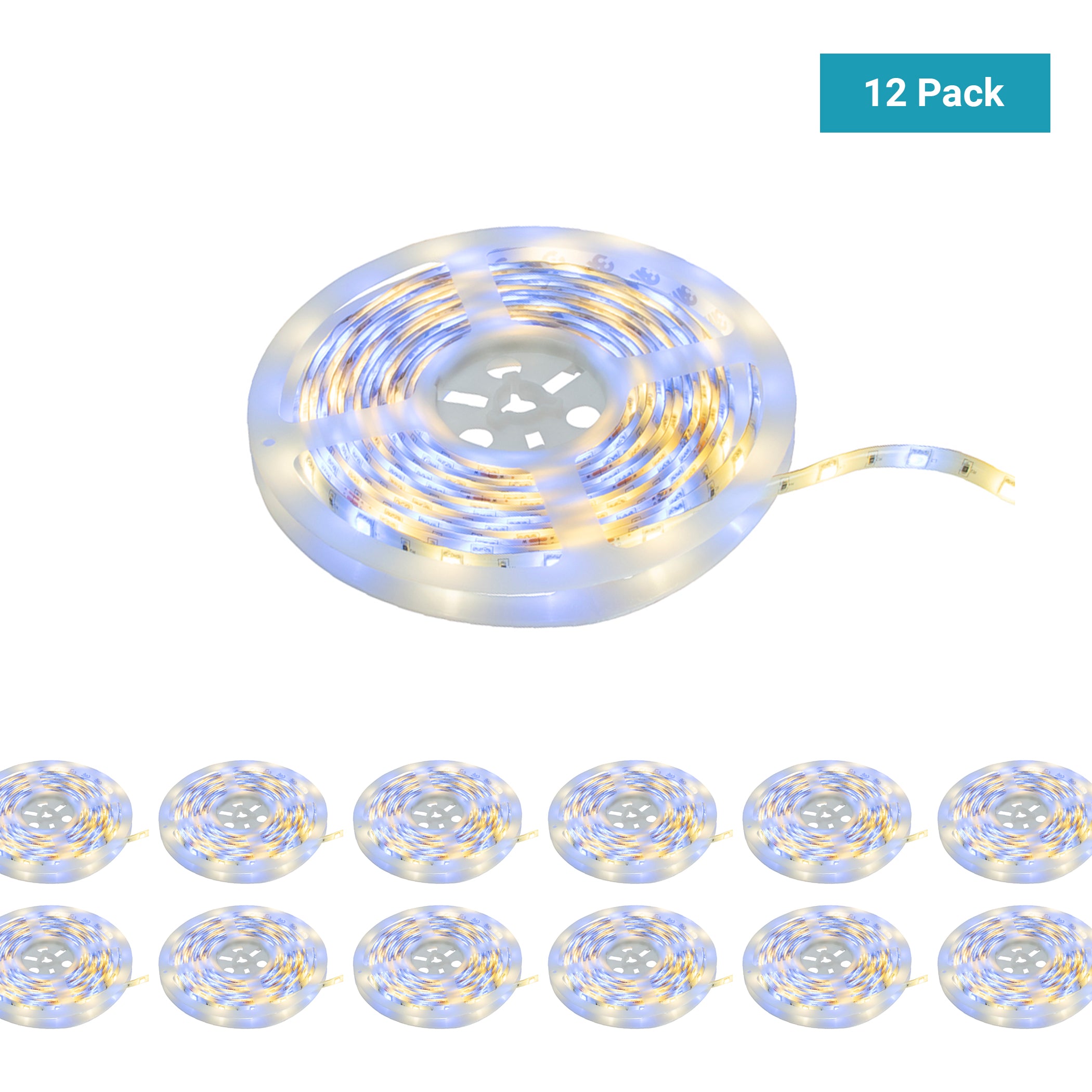 16ft LED RGB Color Tape Light, Cut & Connect, 12" Whip