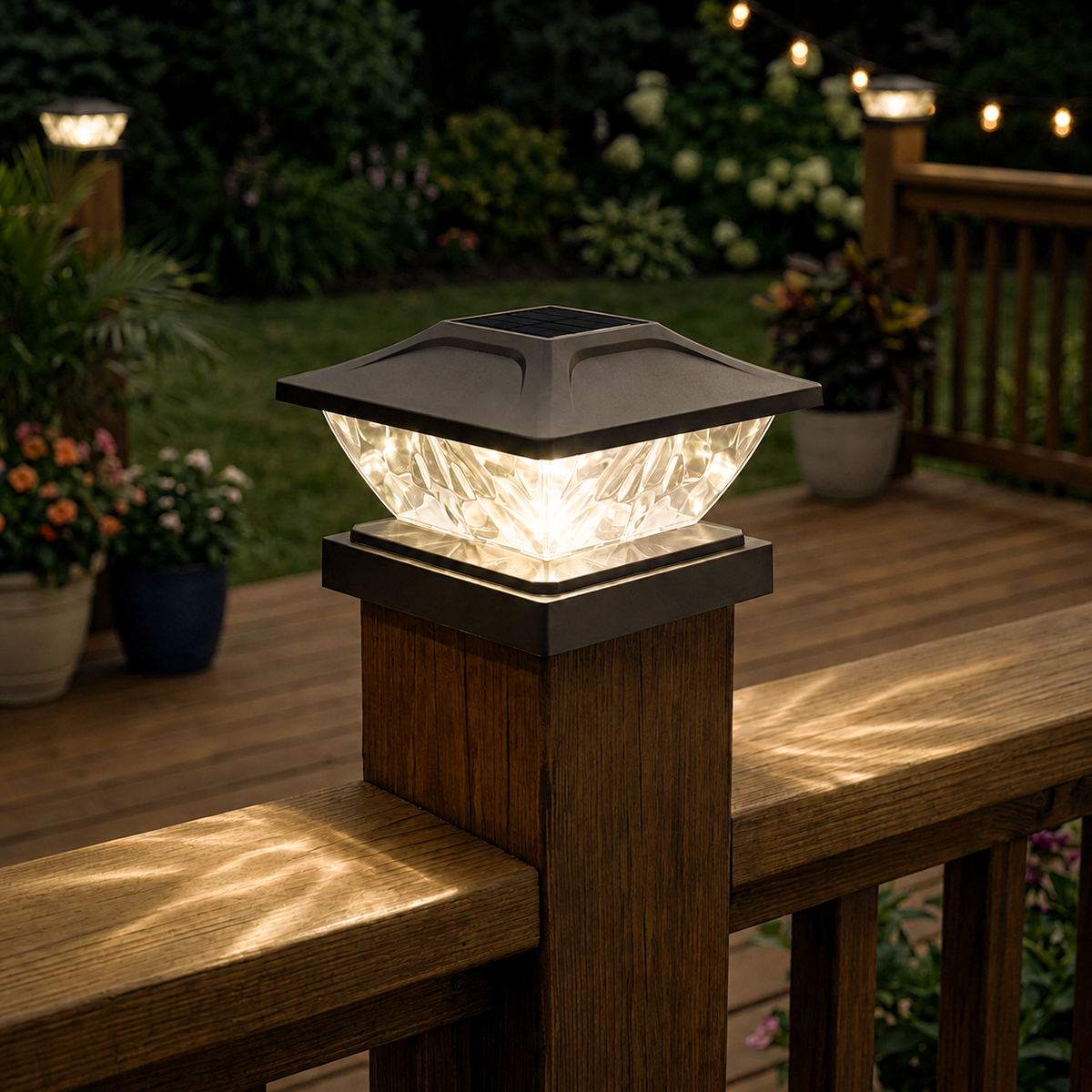 Solar-Powered LED Cap Light with Color Changing, 4-Pack