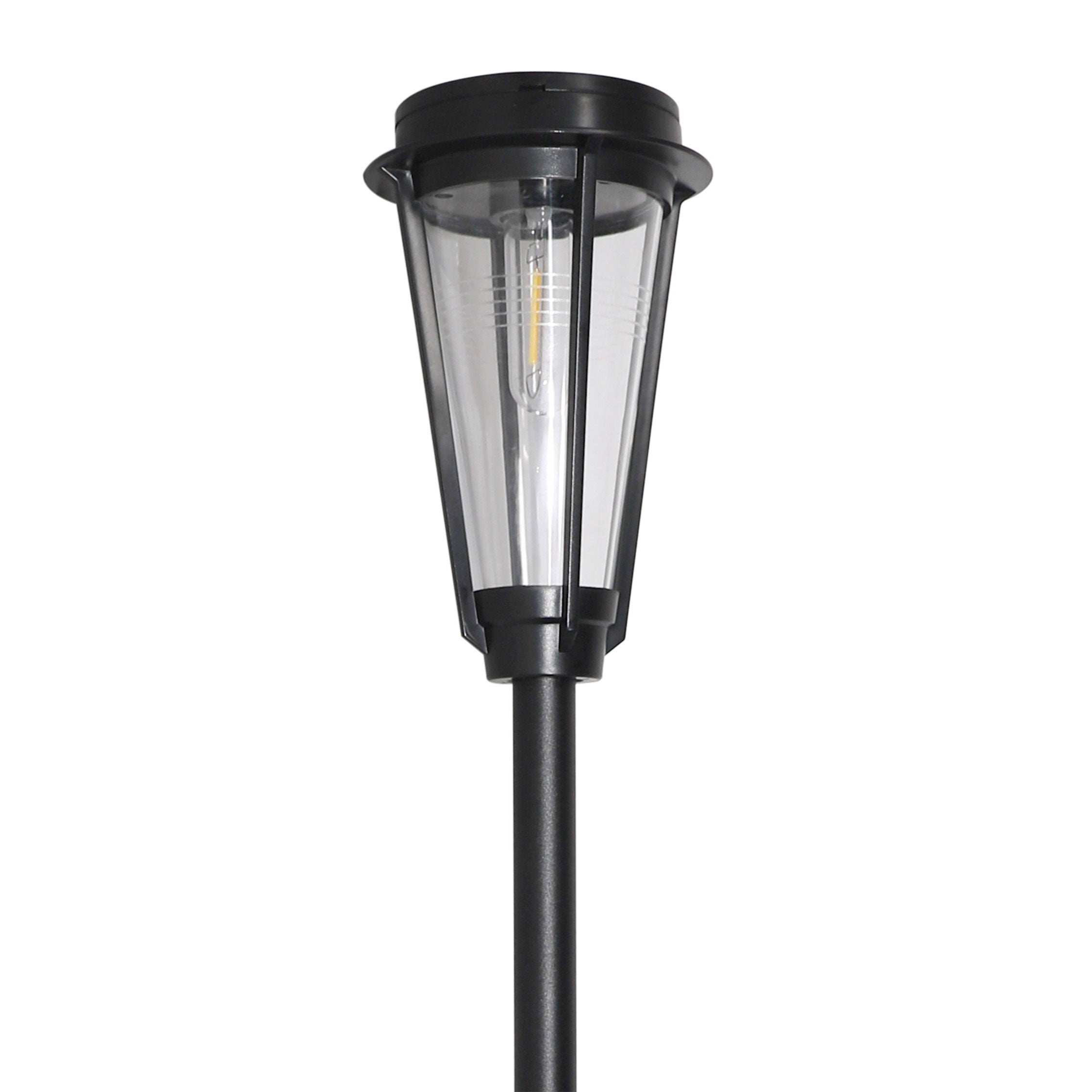 Solar-Powered LED Filament Path Light, Garden Stake Landscape Lamp, 2-Pack