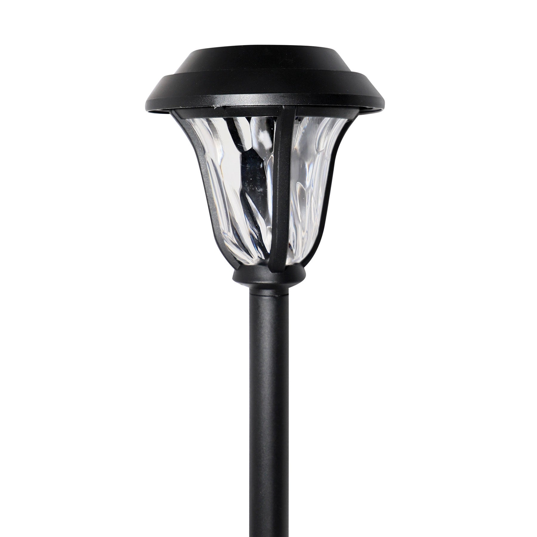 Solar-Powered LED Beveled Path Light, Garden Stake Landscape Lamp, 4-Pack