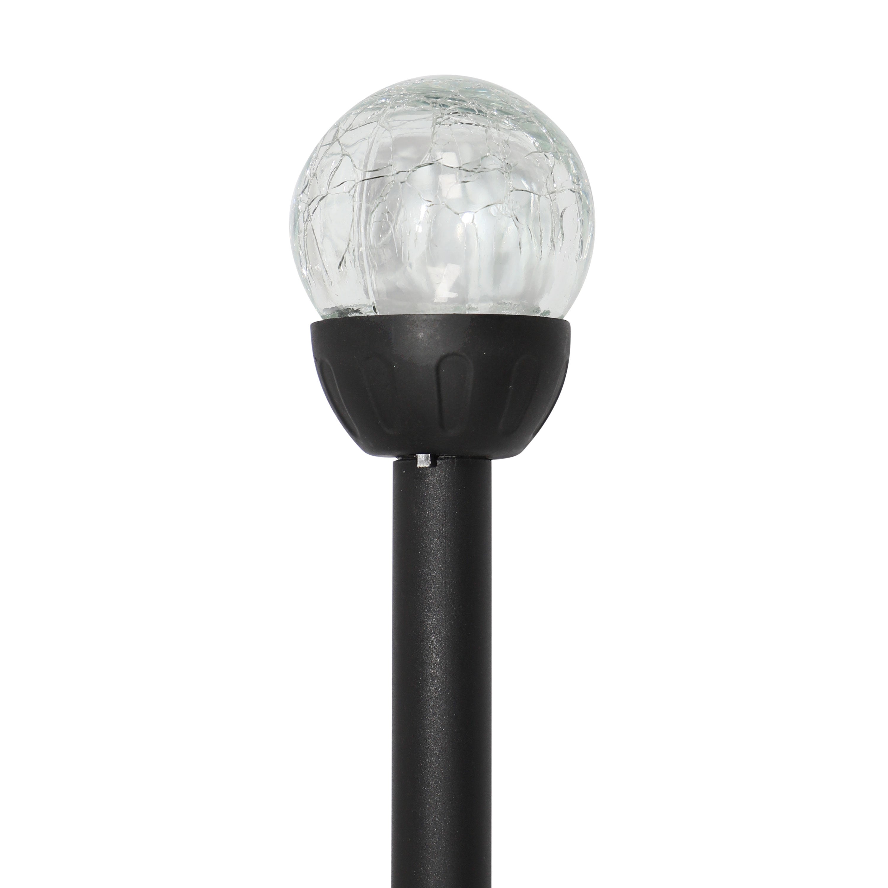 Solar-Powered LED Path Light, Crackle Glass Ball