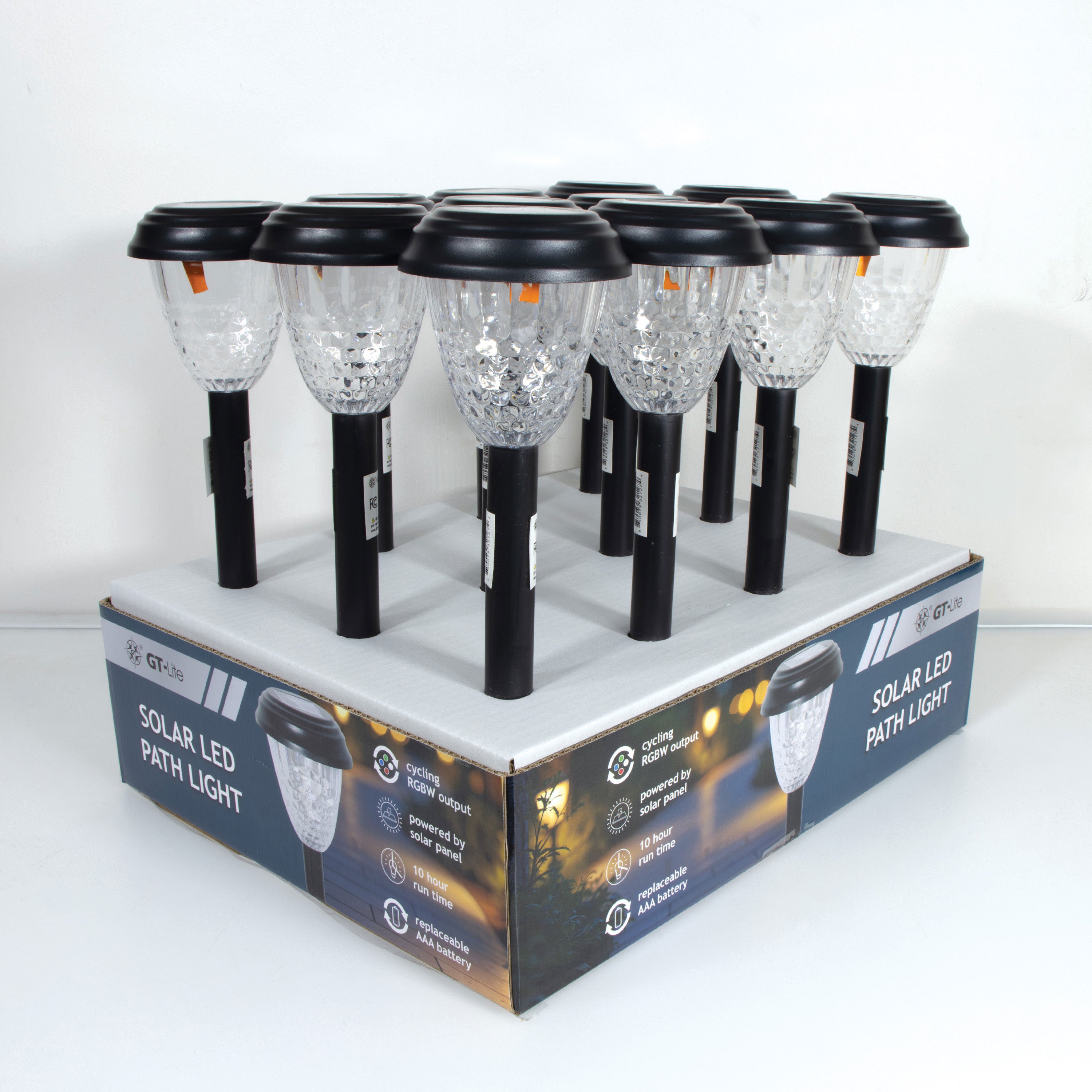 Solar-Powered LED Path Light with Color Changing, Garden Stake, 6-Pack
