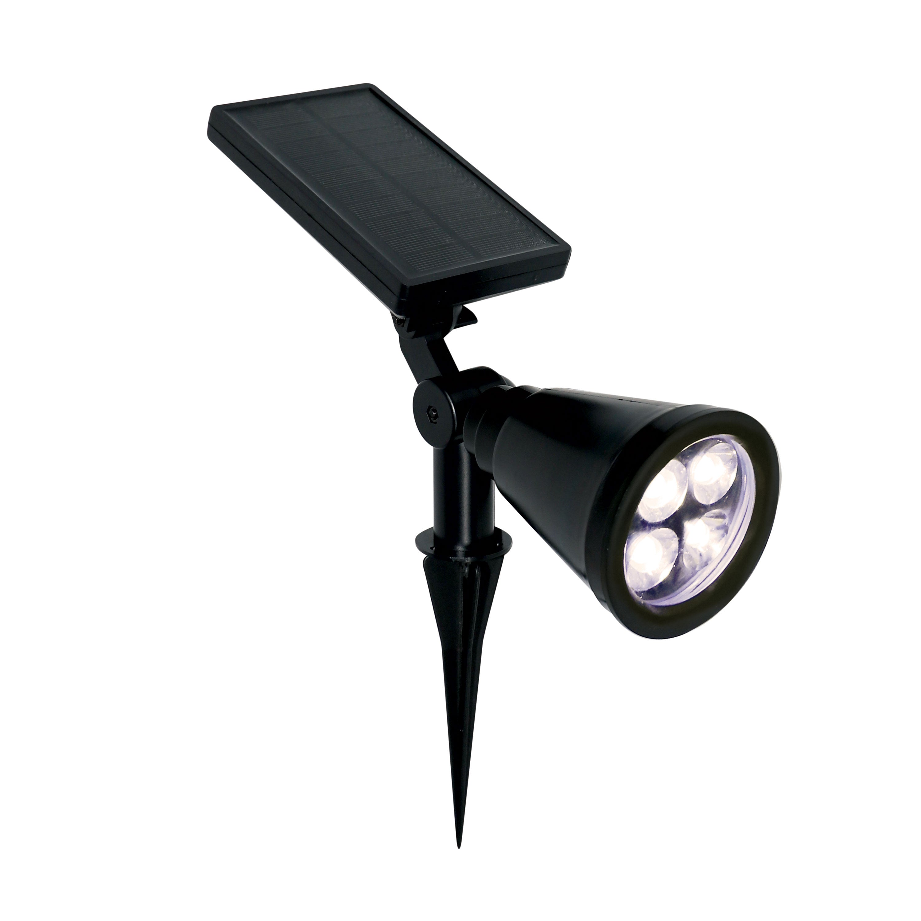 Solar-Powered 5 Lumen LED Spot Light, 2-Pack