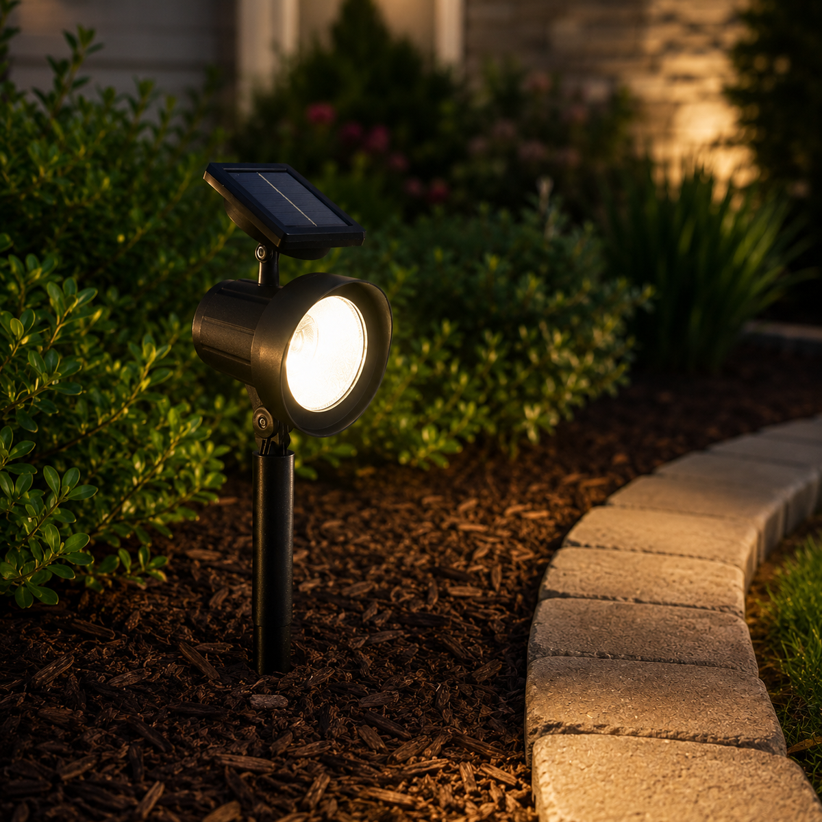 Solar-Powered 20 Lumen LED Spot Light, 2-Pack