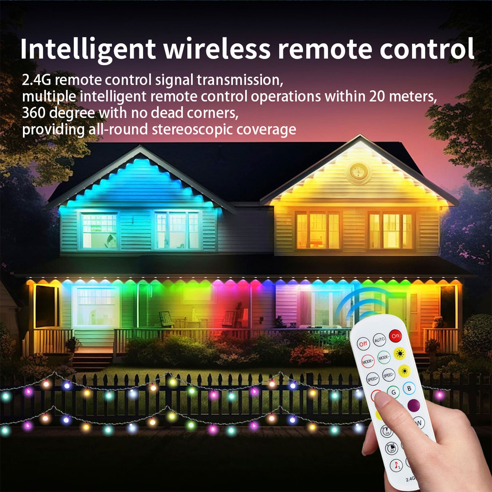 50 ft. Smart LED Eaves Light IP67 Waterproof, App-Controlled with DIY Scenes & Music Sync