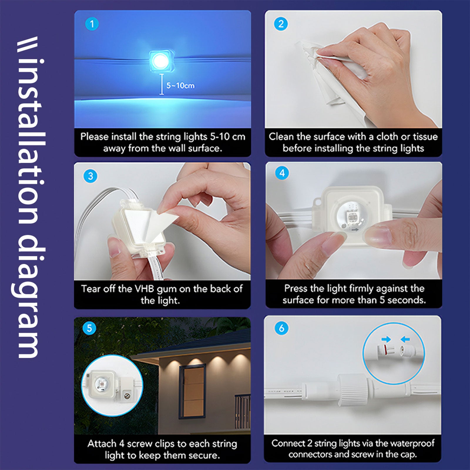 50 ft. Smart LED Eaves Light IP67 Waterproof, App-Controlled with DIY Scenes & Music Sync