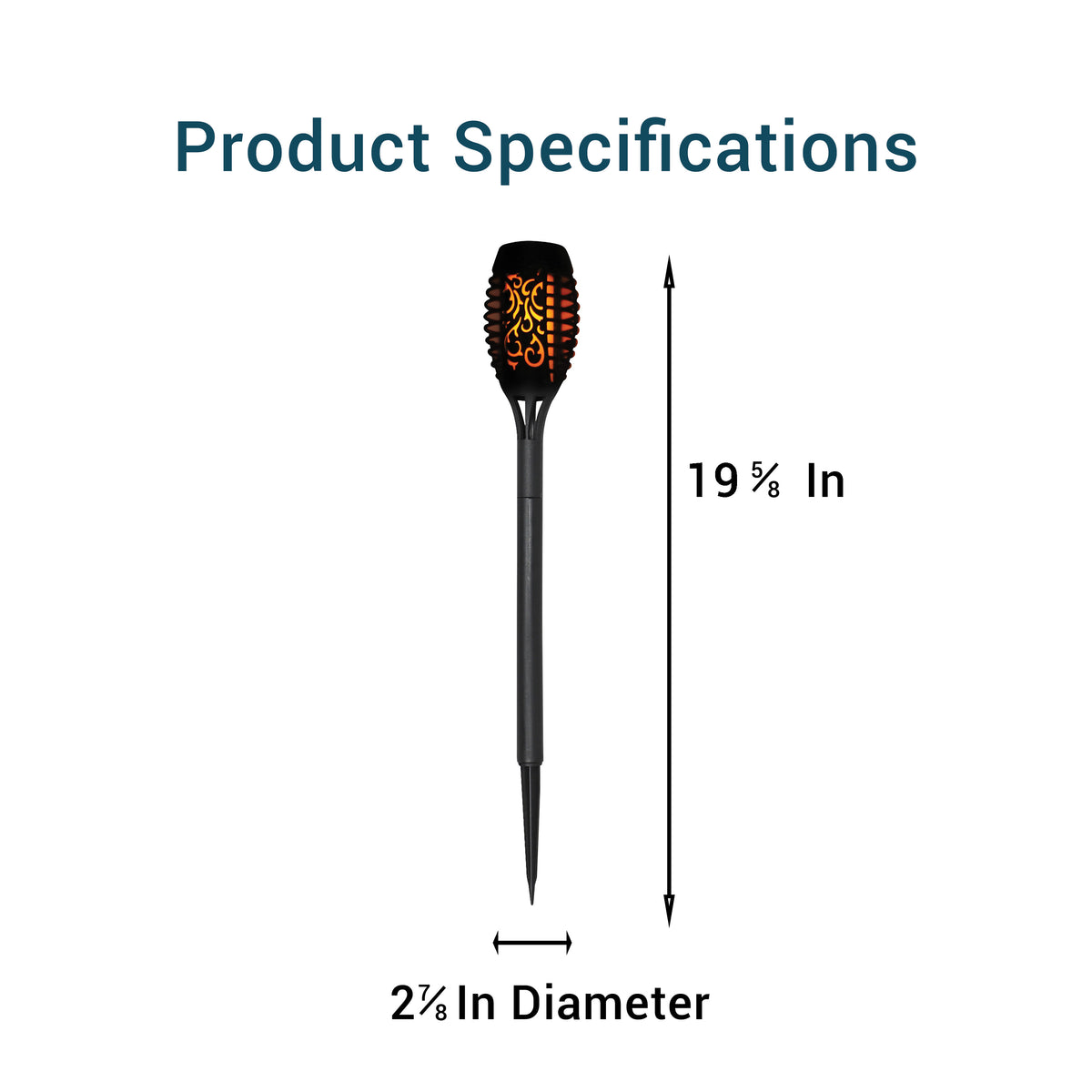 Solar LED Mini Torch Path Light, Garden Stake, 6-Pack