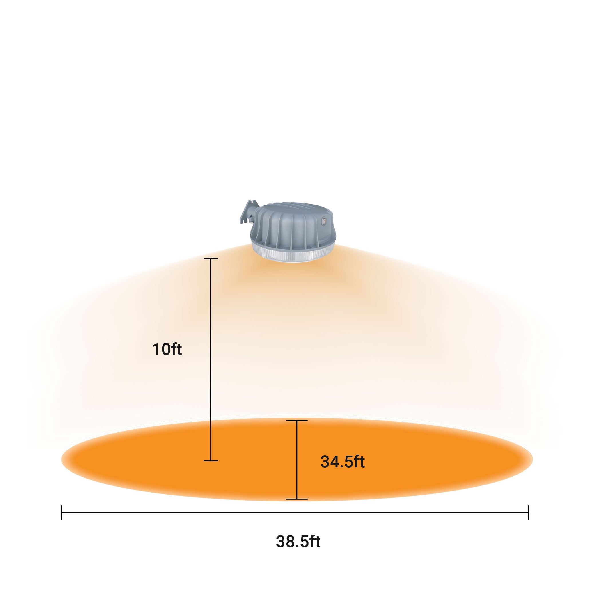 38.5ft light coverage
