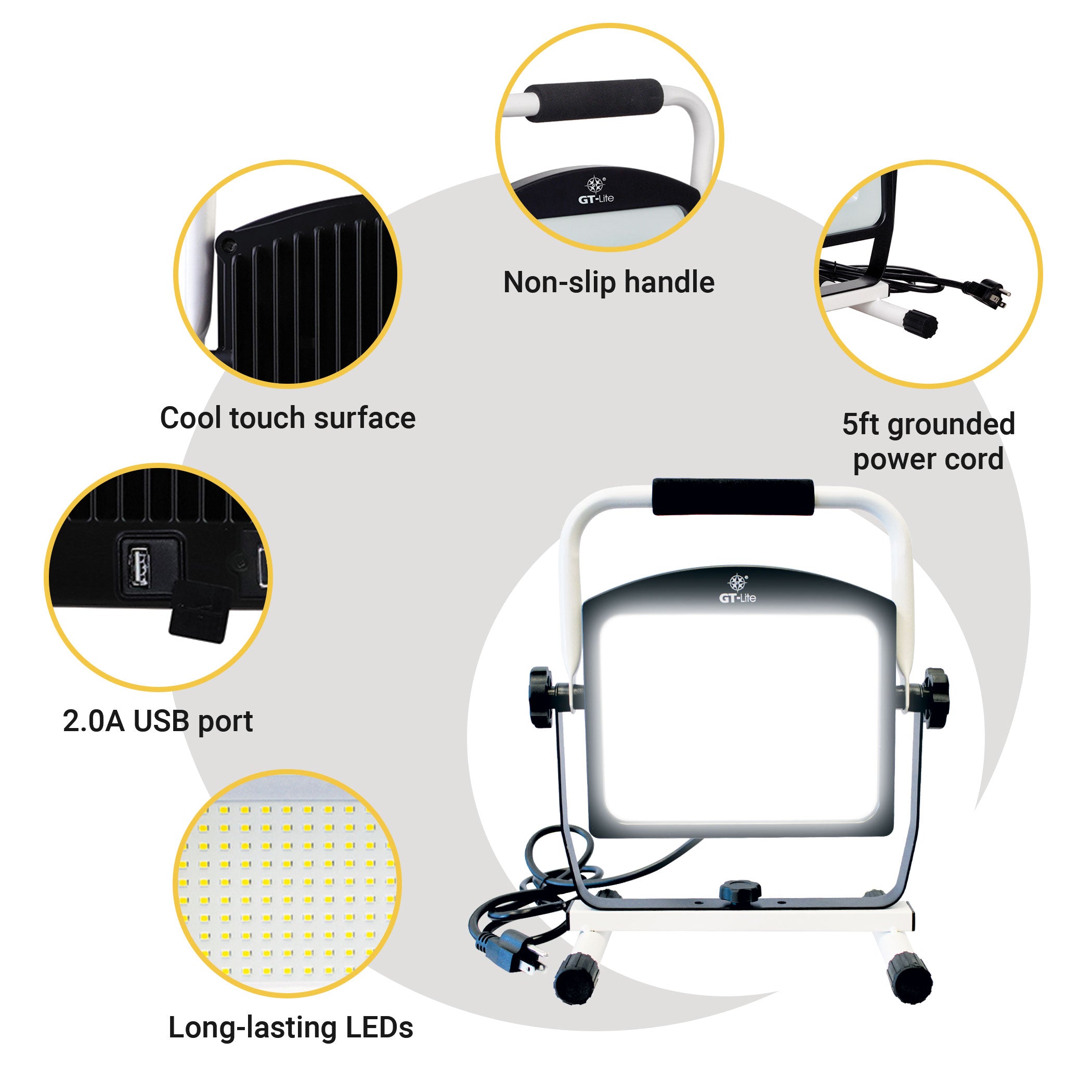 Corded Work Light with USB