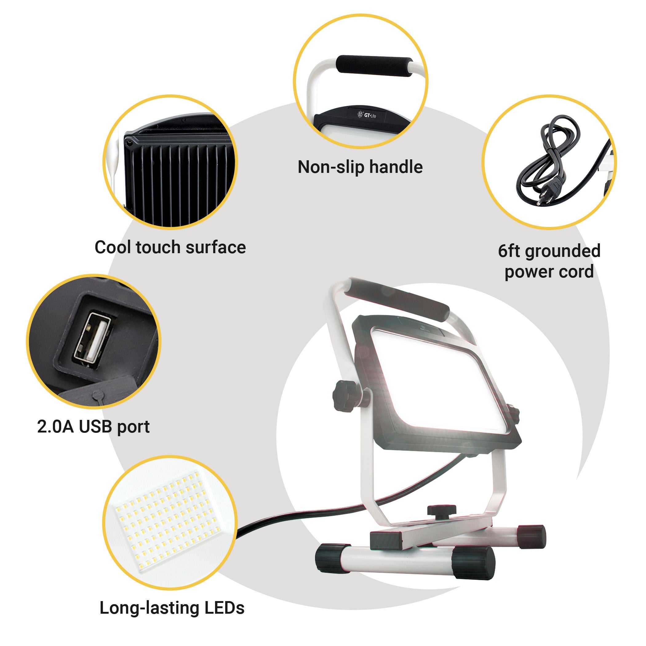 Corded Work Light with USB