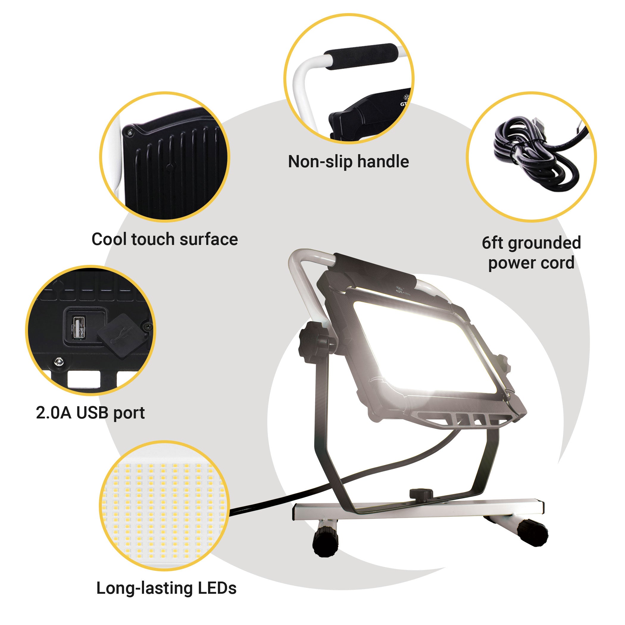 Corded Work Light with USB