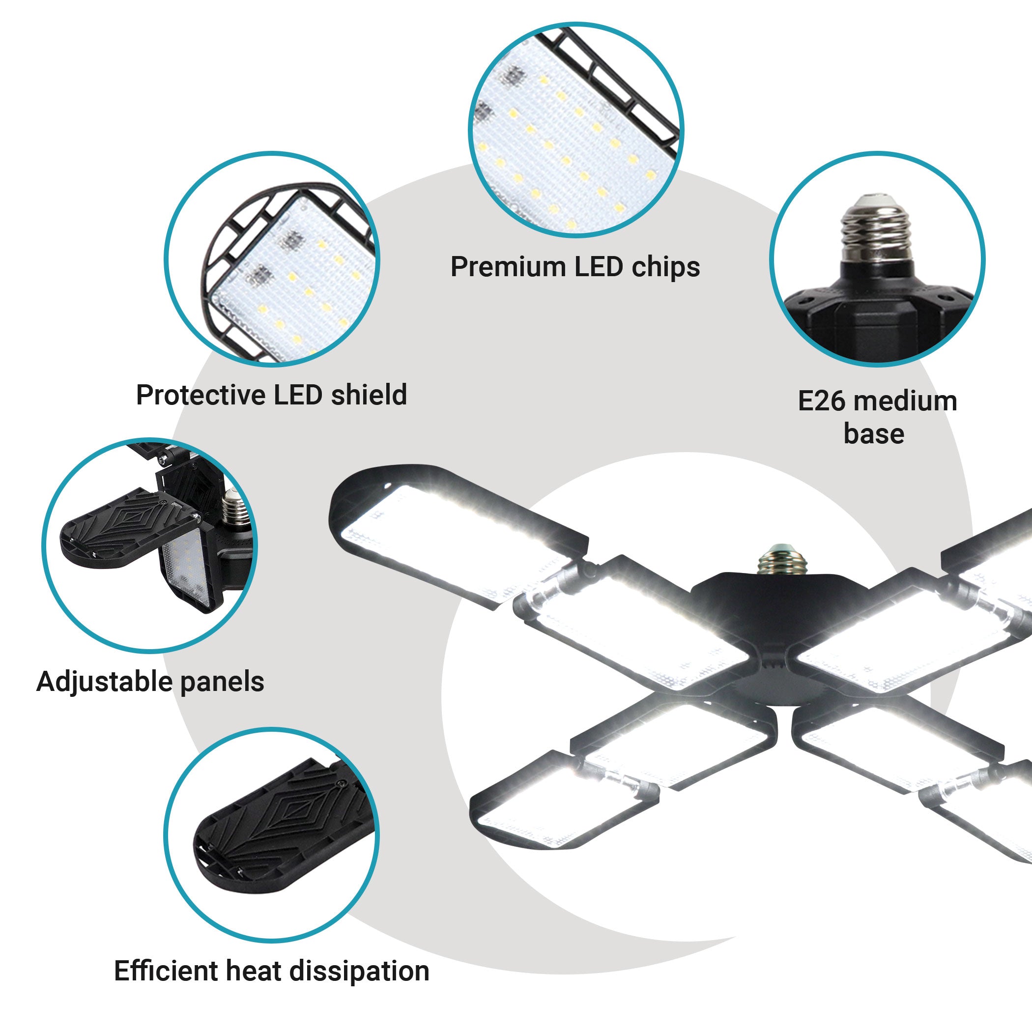 GT-Lite Adjustable 8-Panel LED Light