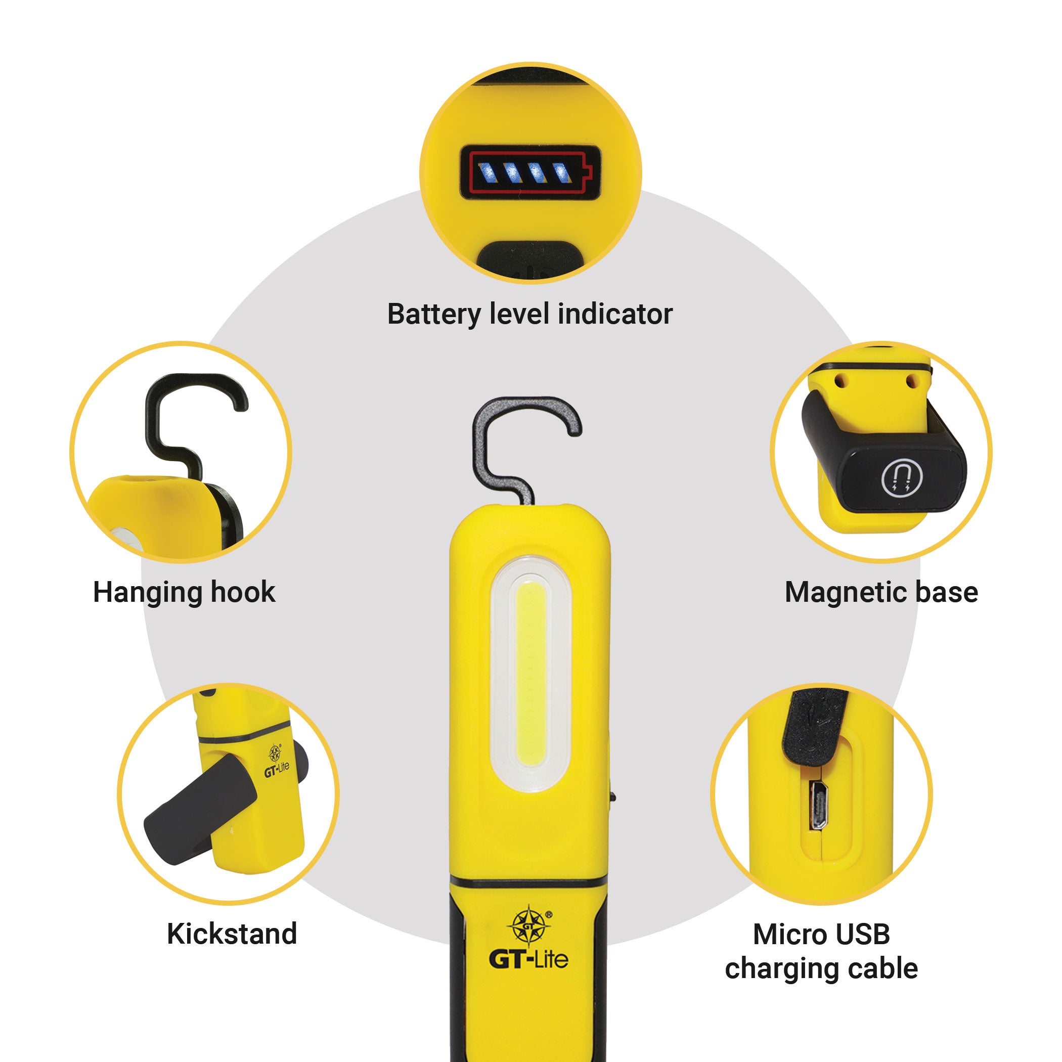 LED Handheld Rechargeable Work Light Flashlight