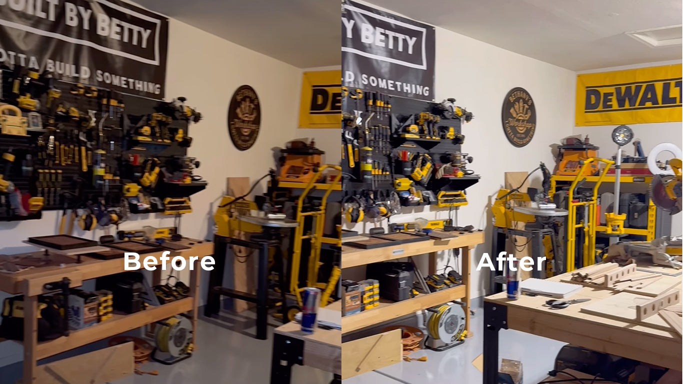 Betty's Woodworking Workshop Transformation with GT-Lite’s Adjustable Panel LED Lights