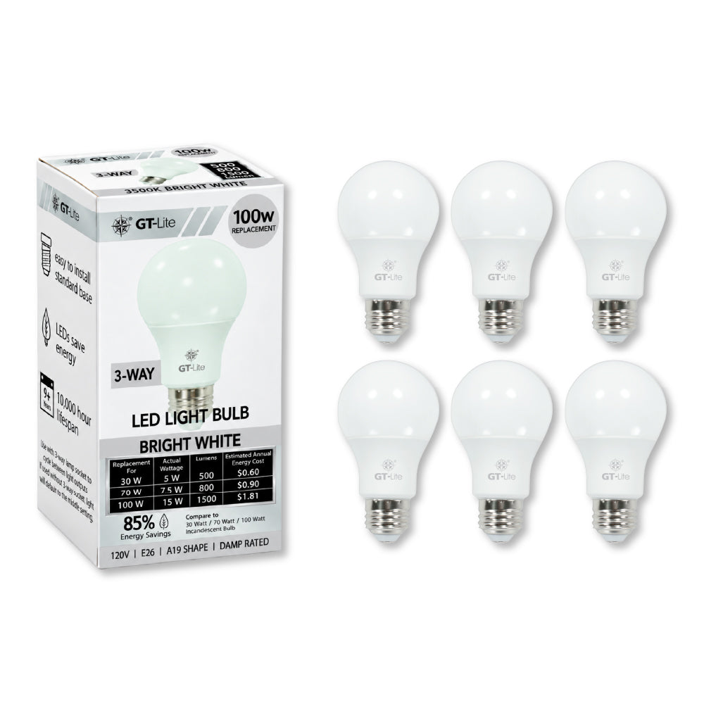 1500 Lumen LED A19 3-Way Bulb, 30/70/100-Watt Equivalent E26