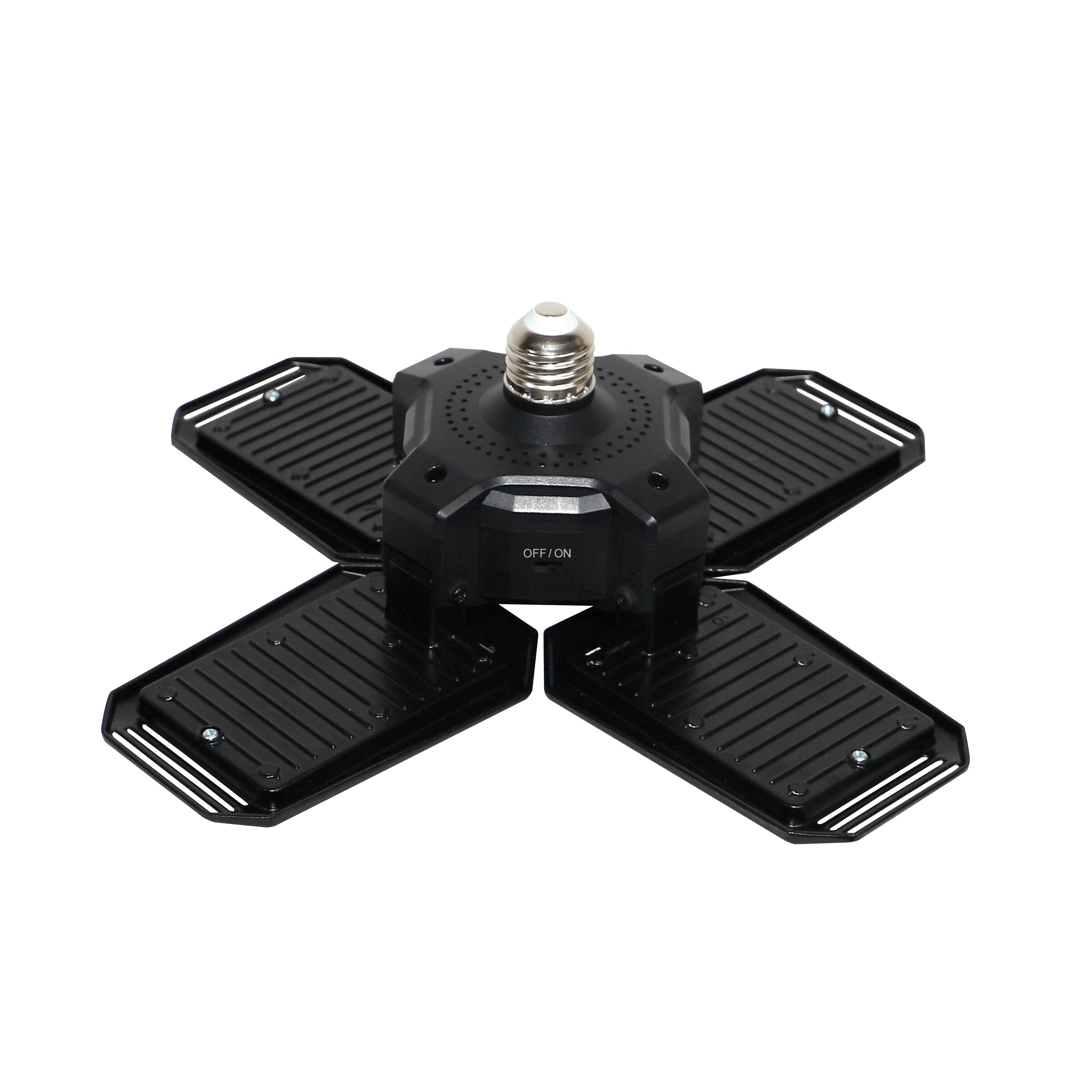 LED Motion Sensing Garage Light 140-Watt 15,000 Lumen, Adjustable 4-Panel LED Light, 5000K Daylight, E26