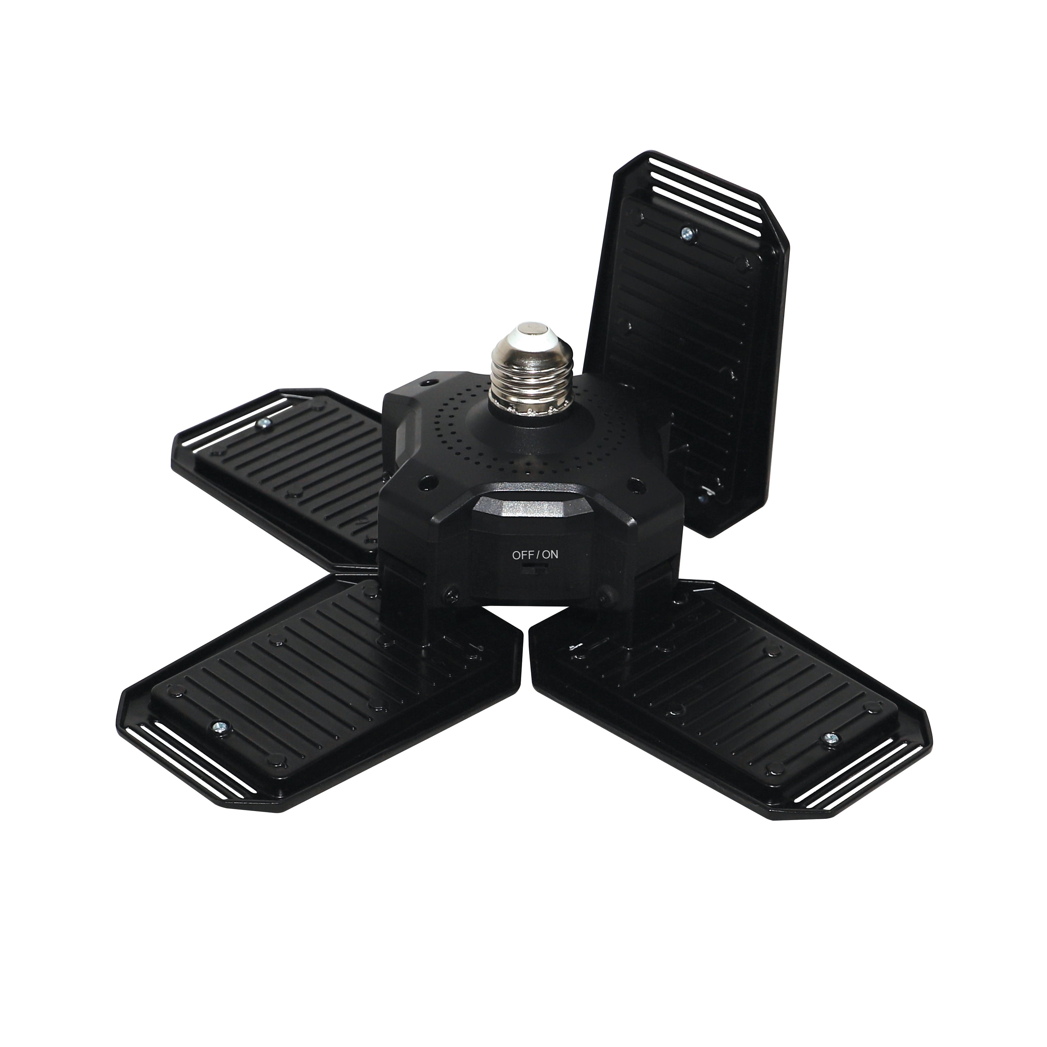 LED Motion Sensing Garage Light 140-Watt 15,000 Lumen, Adjustable 4-Panel LED Light, 5000K Daylight, E26