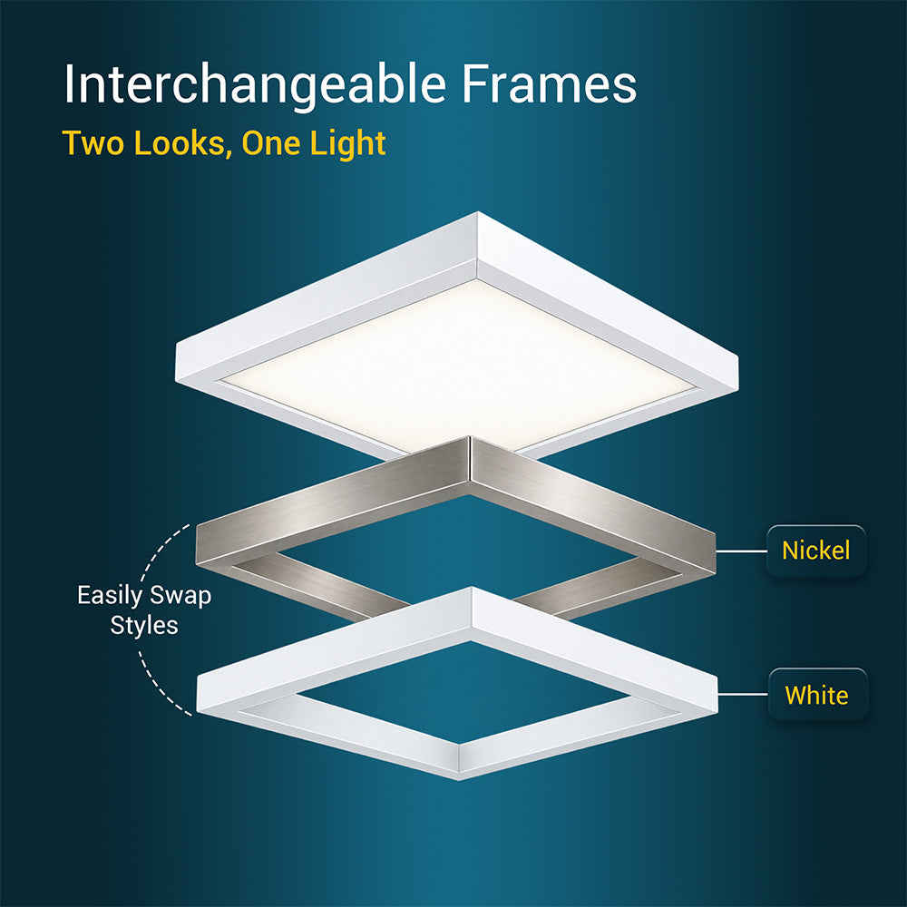 12" x 12" 1300 Lumen Integrated LED Flat Panel Light, 4-Pack