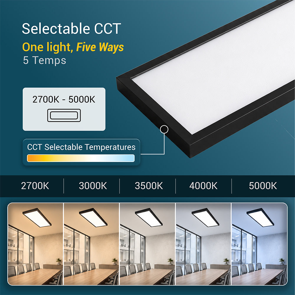 1 ft. x 2 ft. 2550 Lumen LED Flat Panel Light, Bronze/Black/White, 2-Pack
