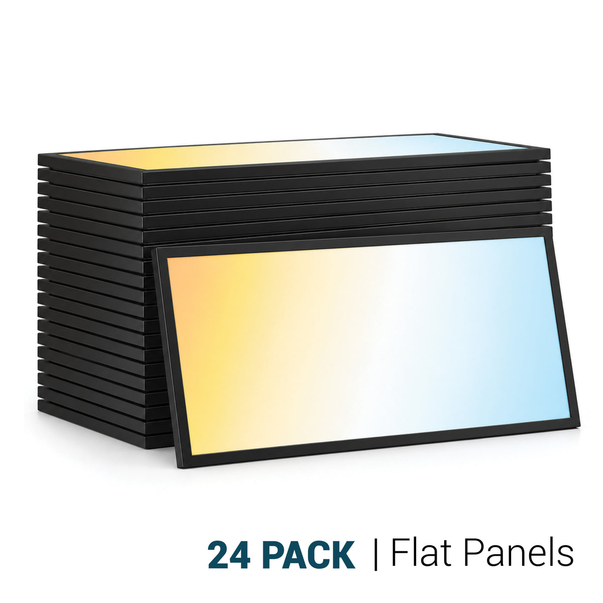 2 ft. x 4 ft. Black 5500 Lumen 3 Power Level LED Flat Panel Light 5CCT, Black/White, 2-Pack