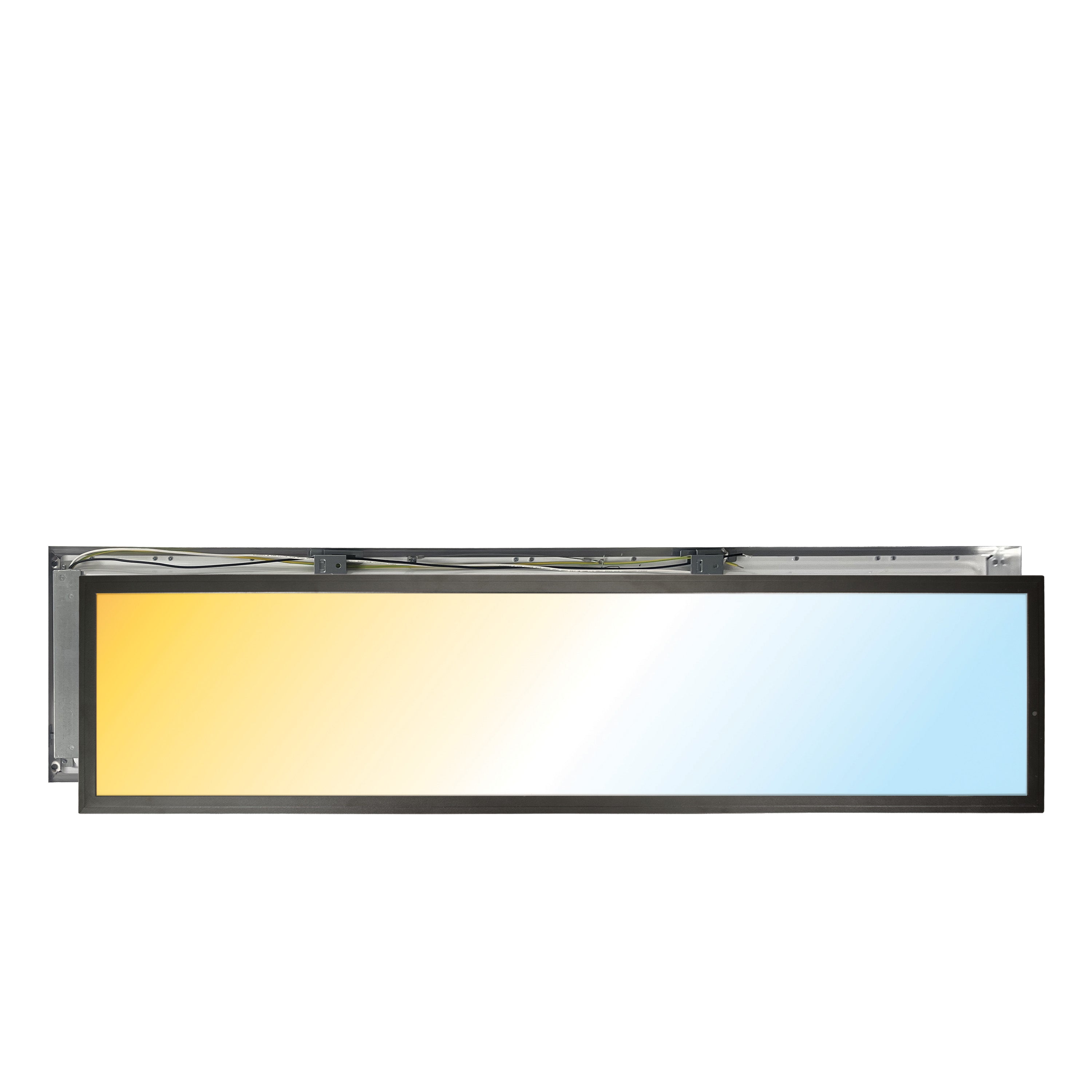 1 ft. x 4 ft. 4300 Lumen LED Flat Panel Light 5CCT, Bronze Trim, 2-Pac