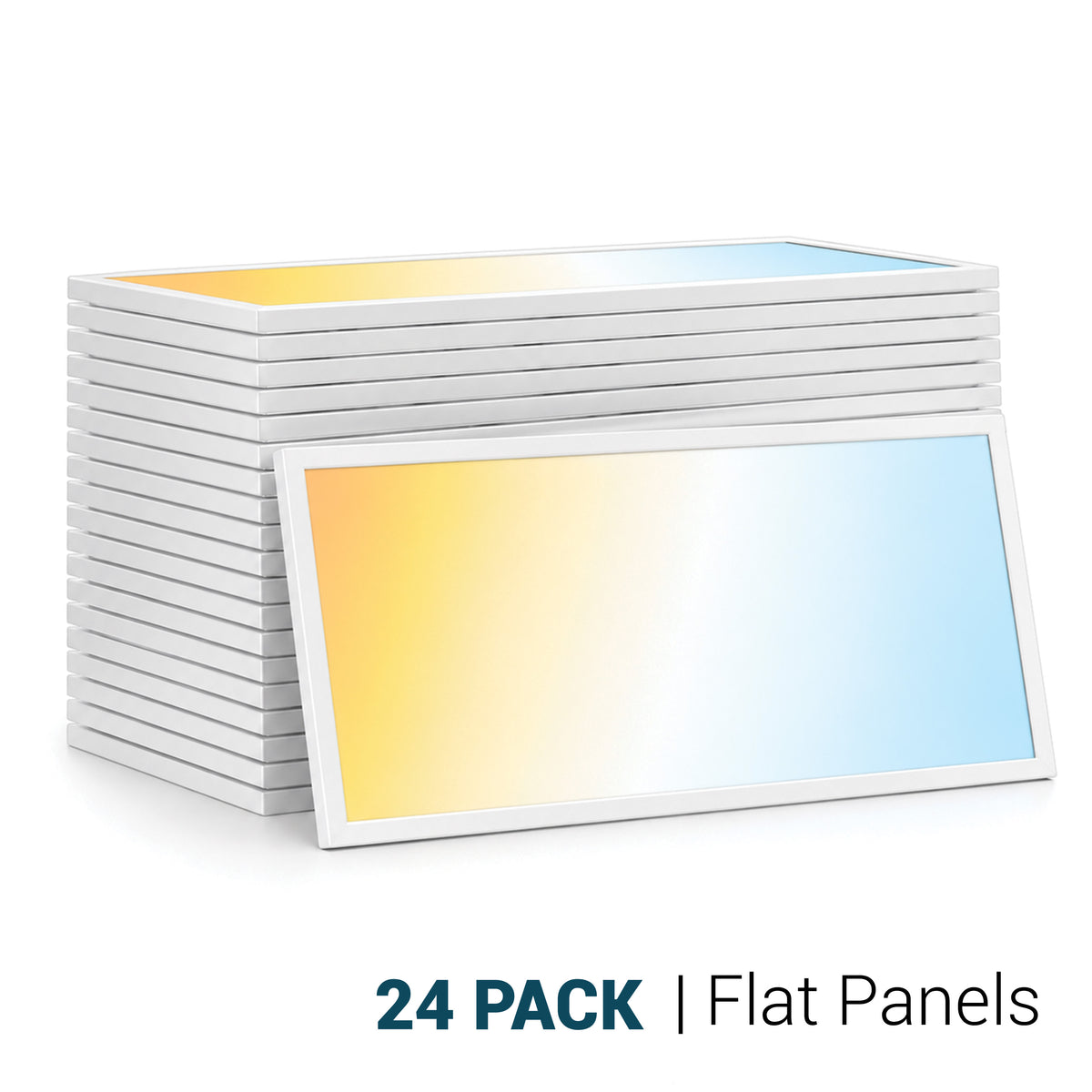 2 ft. x 4 ft. Black 5500 Lumen 3 Power Level LED Flat Panel Light 5CCT, Black/White, 2-Pack