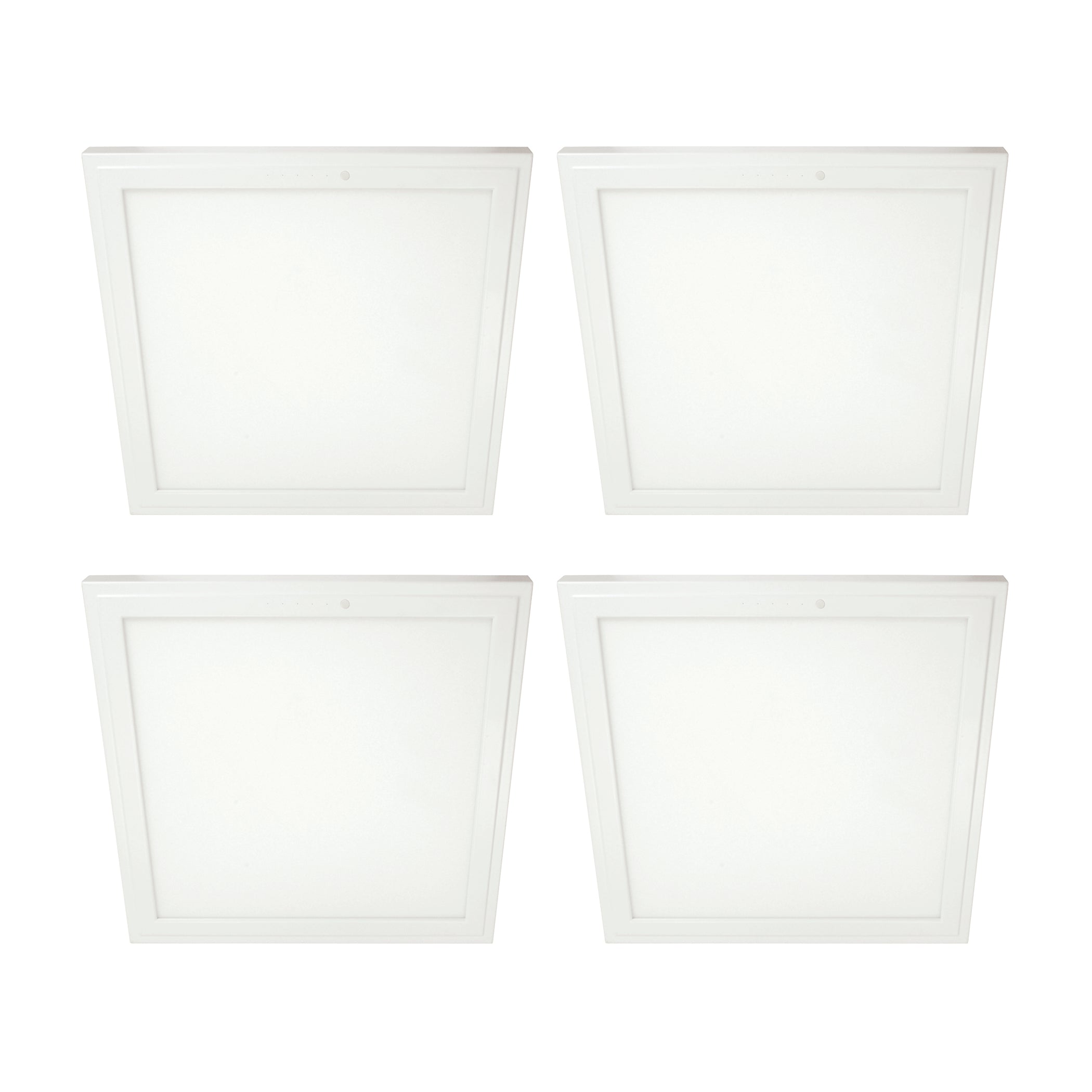 12" x 12" 1250 Lumen Integrated LED Flat Panel Light, White Trim Set, 4-Pack