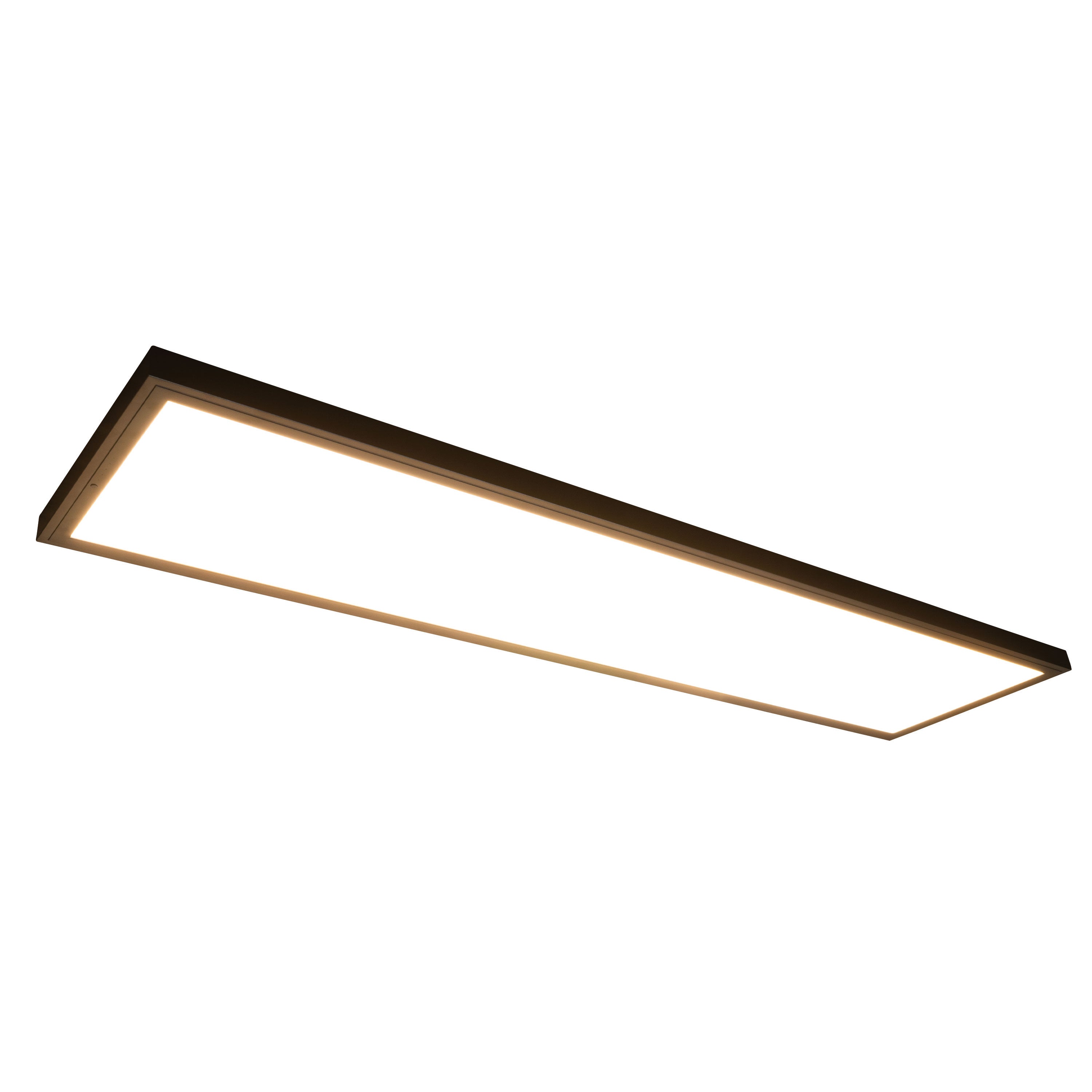 1 ft. x 4 ft. 4500 Lumen LED Flat Panel Light 5CCT, Bronze Trim, 2-Pack