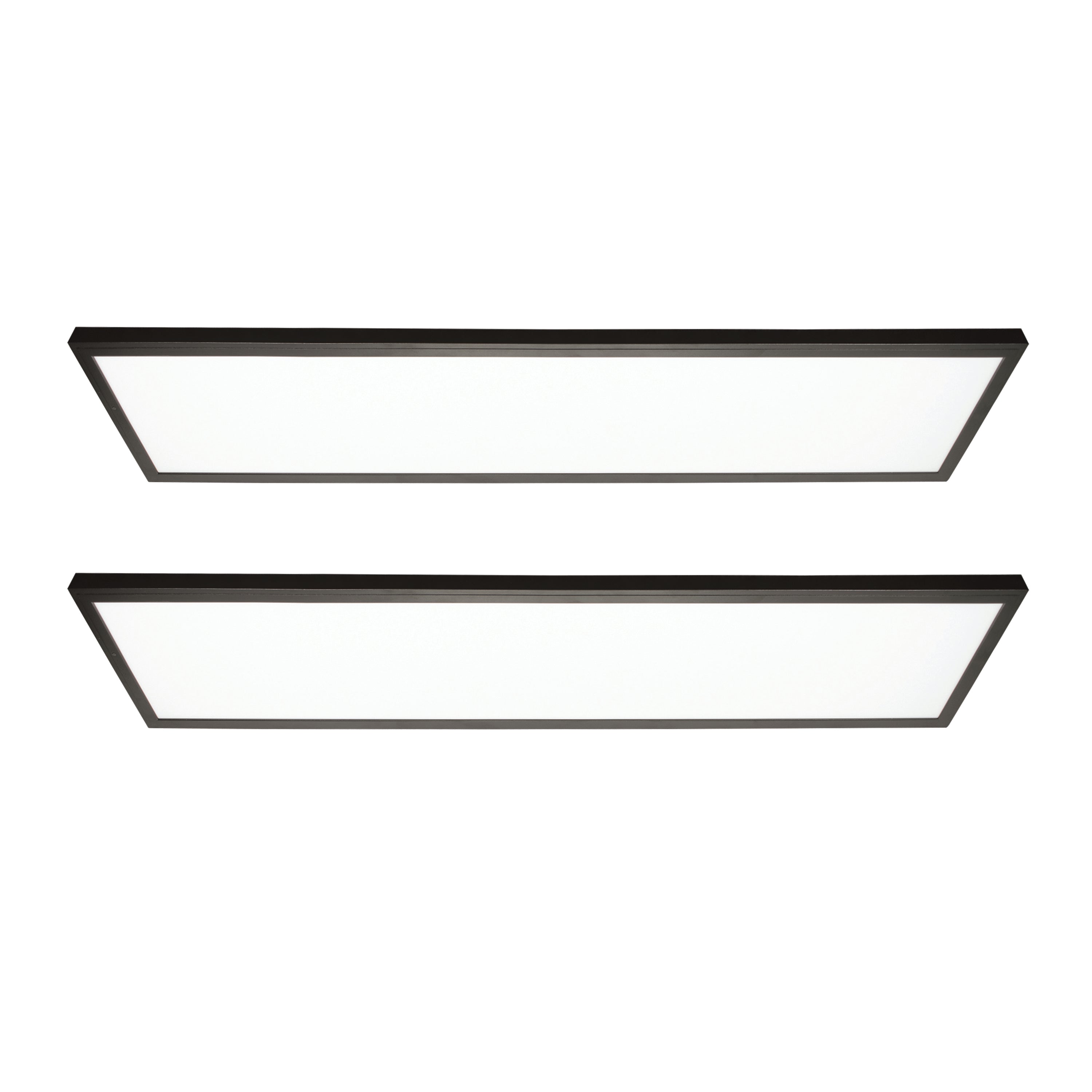 1 ft. x 4 ft. 4500 Lumen LED Flat Panel Light 5CCT, Bronze Trim, 2-Pack