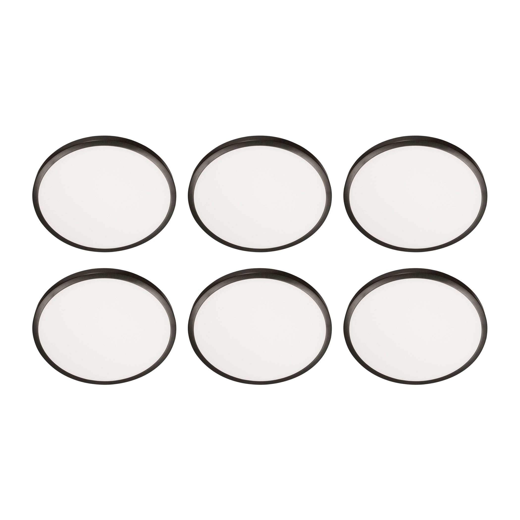 15-inch Round Flat Panel 2200 Lumen LED Light 5CCT White/Black/Nickel, 6-Pack